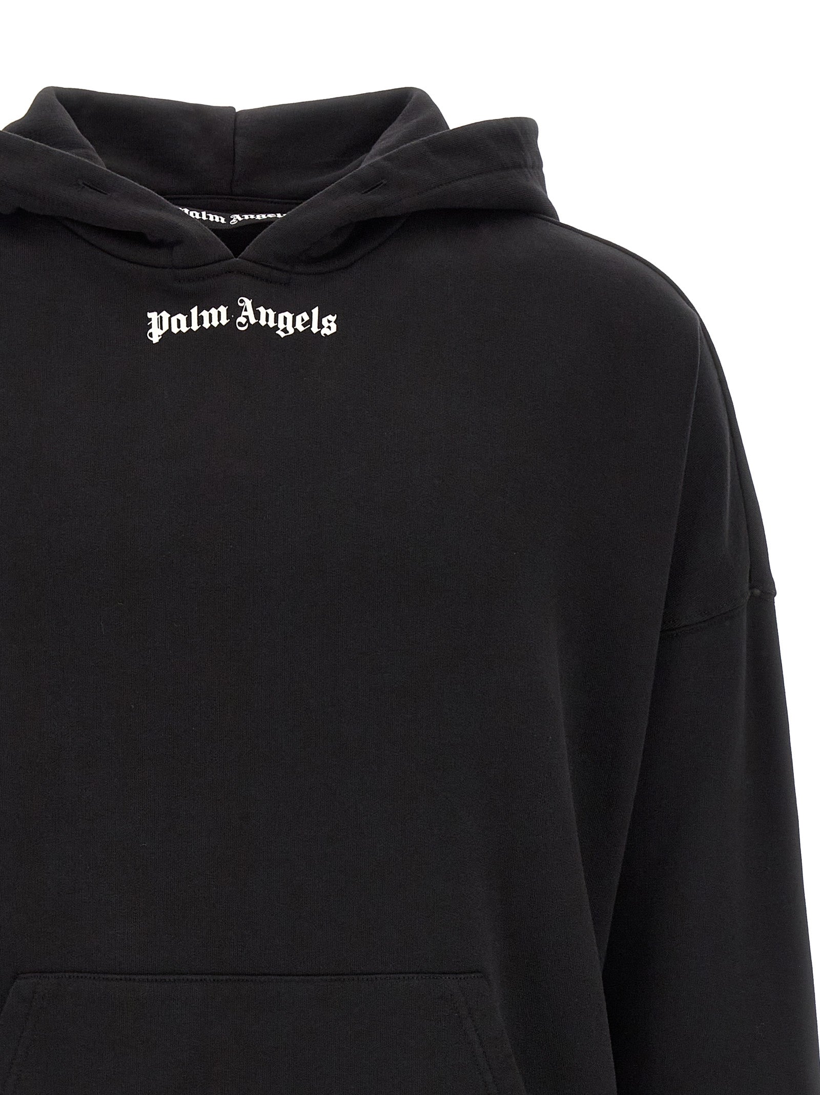 Palm Angels Classic Logo Over Hoodie Black White-thumbmail-3