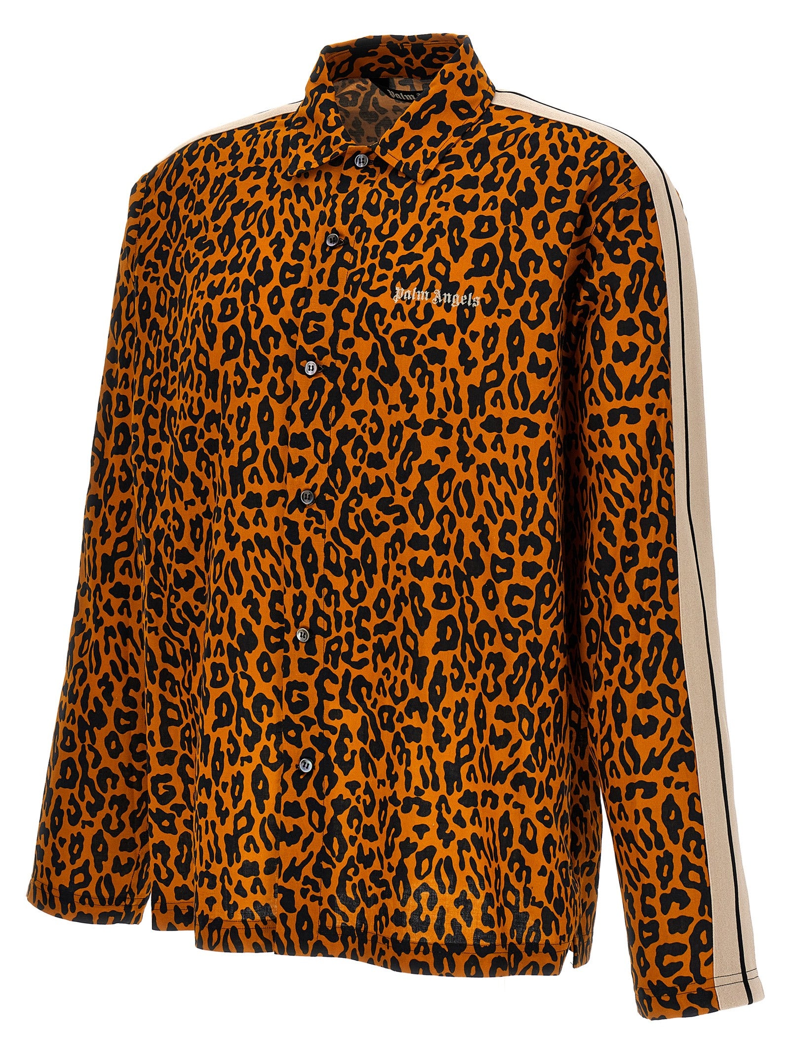 Palm Angels Cheetah Track Shirt Orange Black Shirts Palm Angels