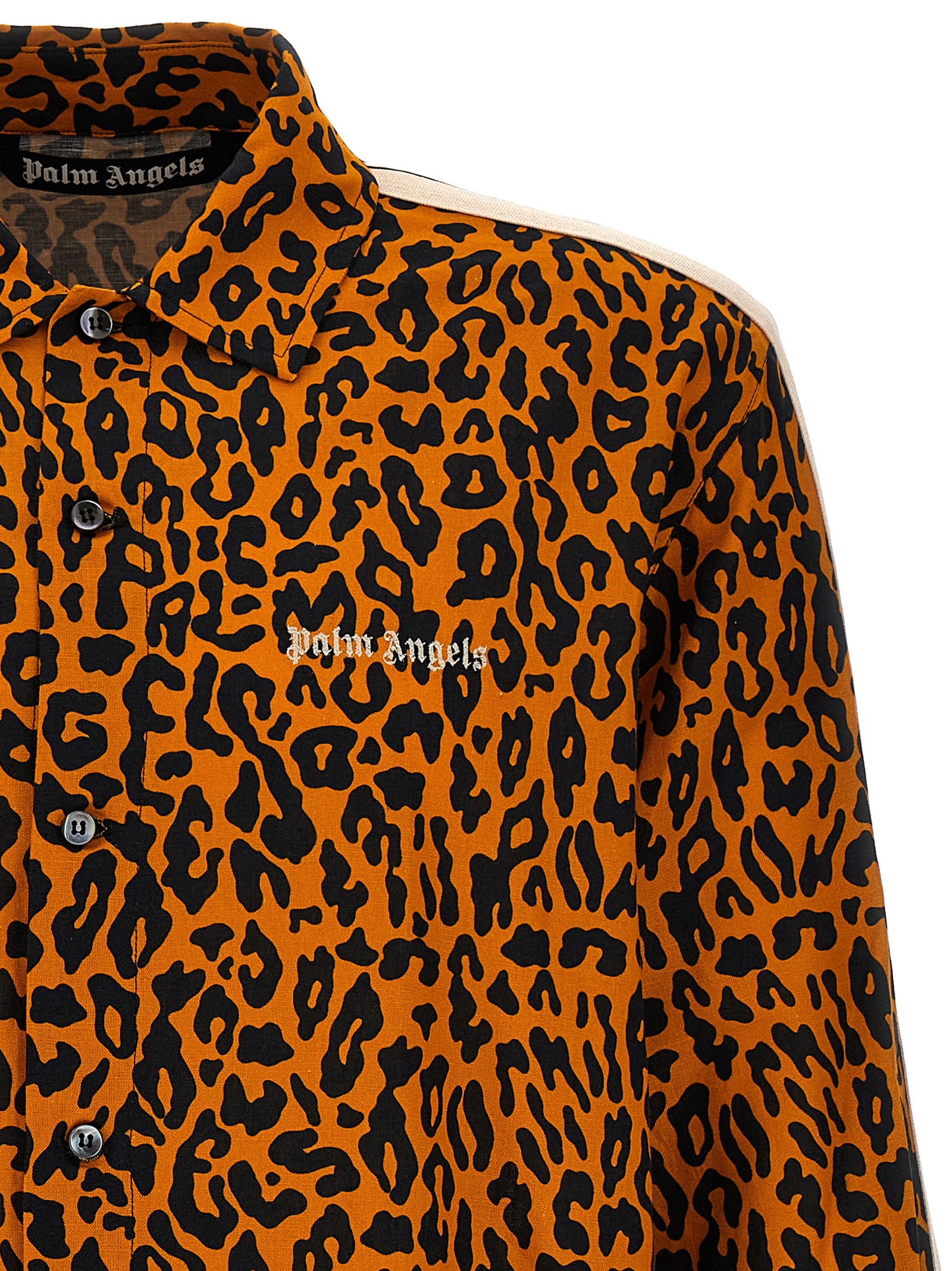 Palm Angels Cheetah Track Shirt Orange Black Shirts Palm Angels