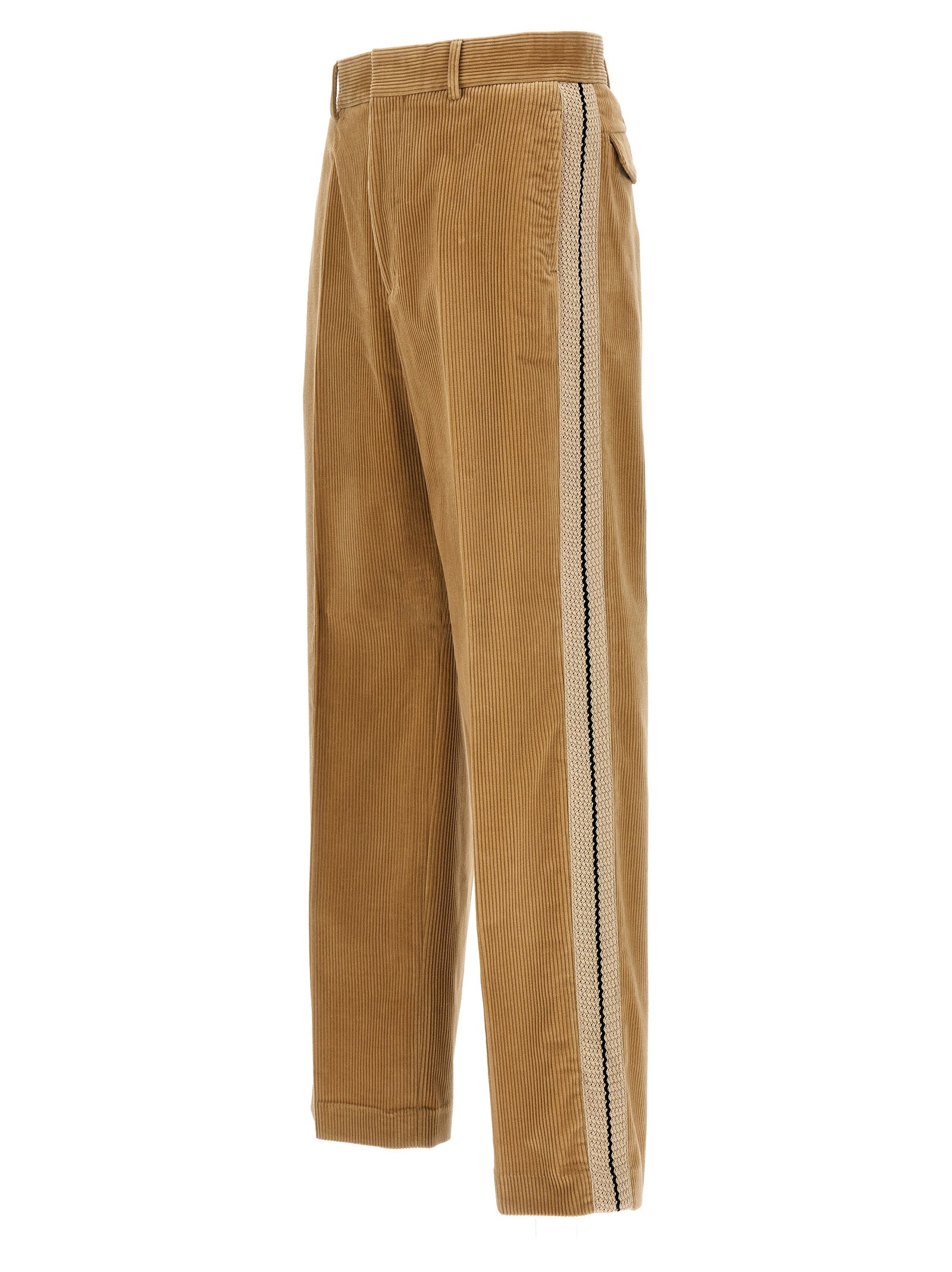 Palm Angels Corduroy Suit Tape Pants Brown Trousers Palm Angels