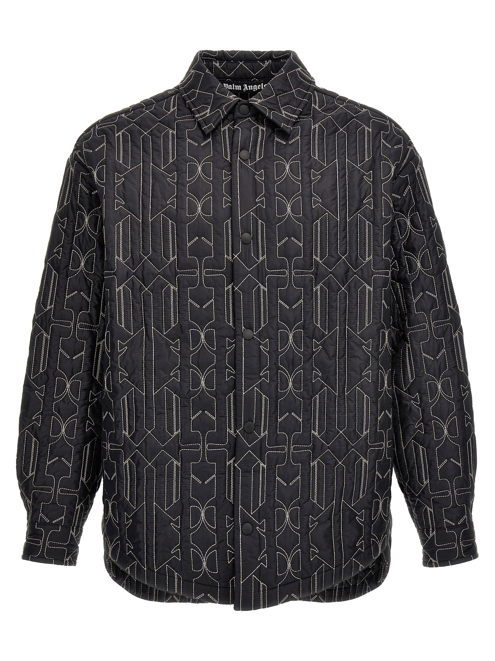 Palm Angels All Monogram Quilted Dover Jacket Zwart Jackets Palm Angels