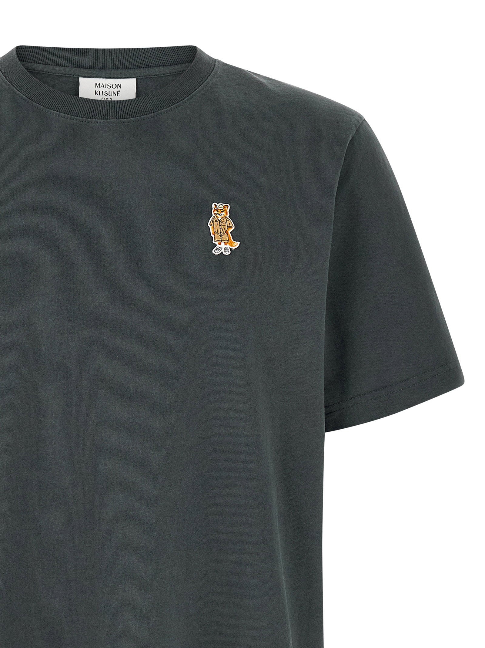 Maison Kitsuné T-shirt met Dressed Fox-patch, achteraanzicht