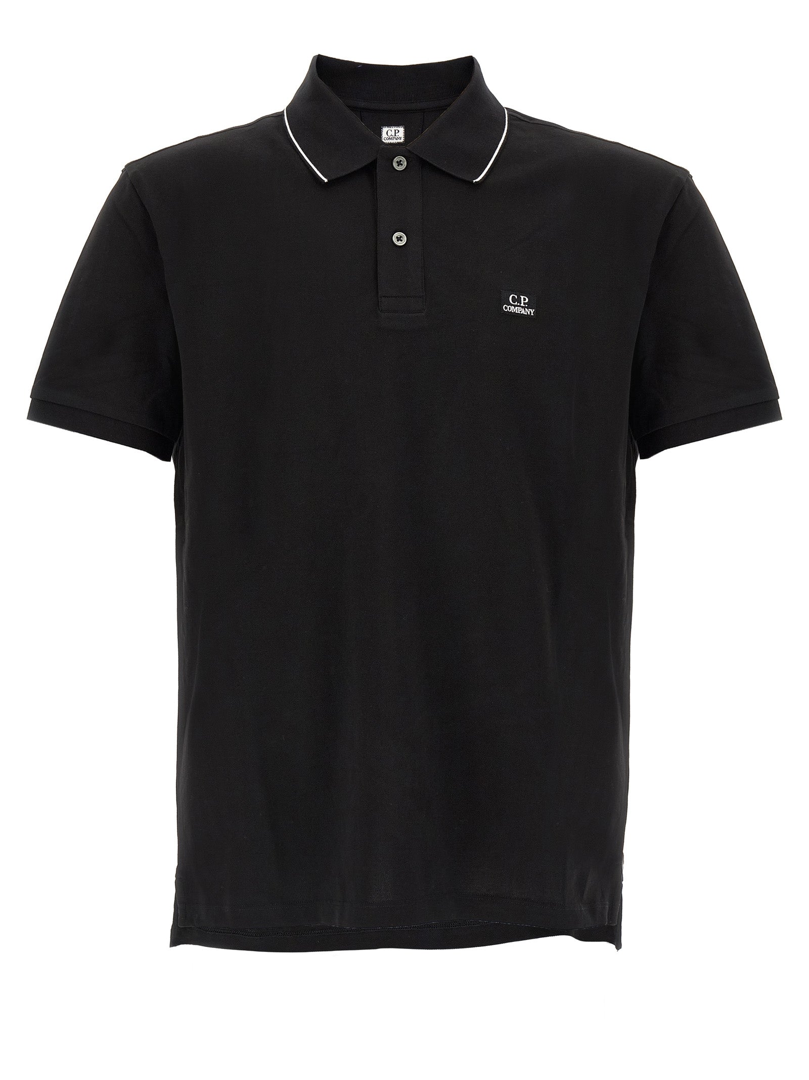 C.P. Company Stretch Piqué Polo Shirt Black