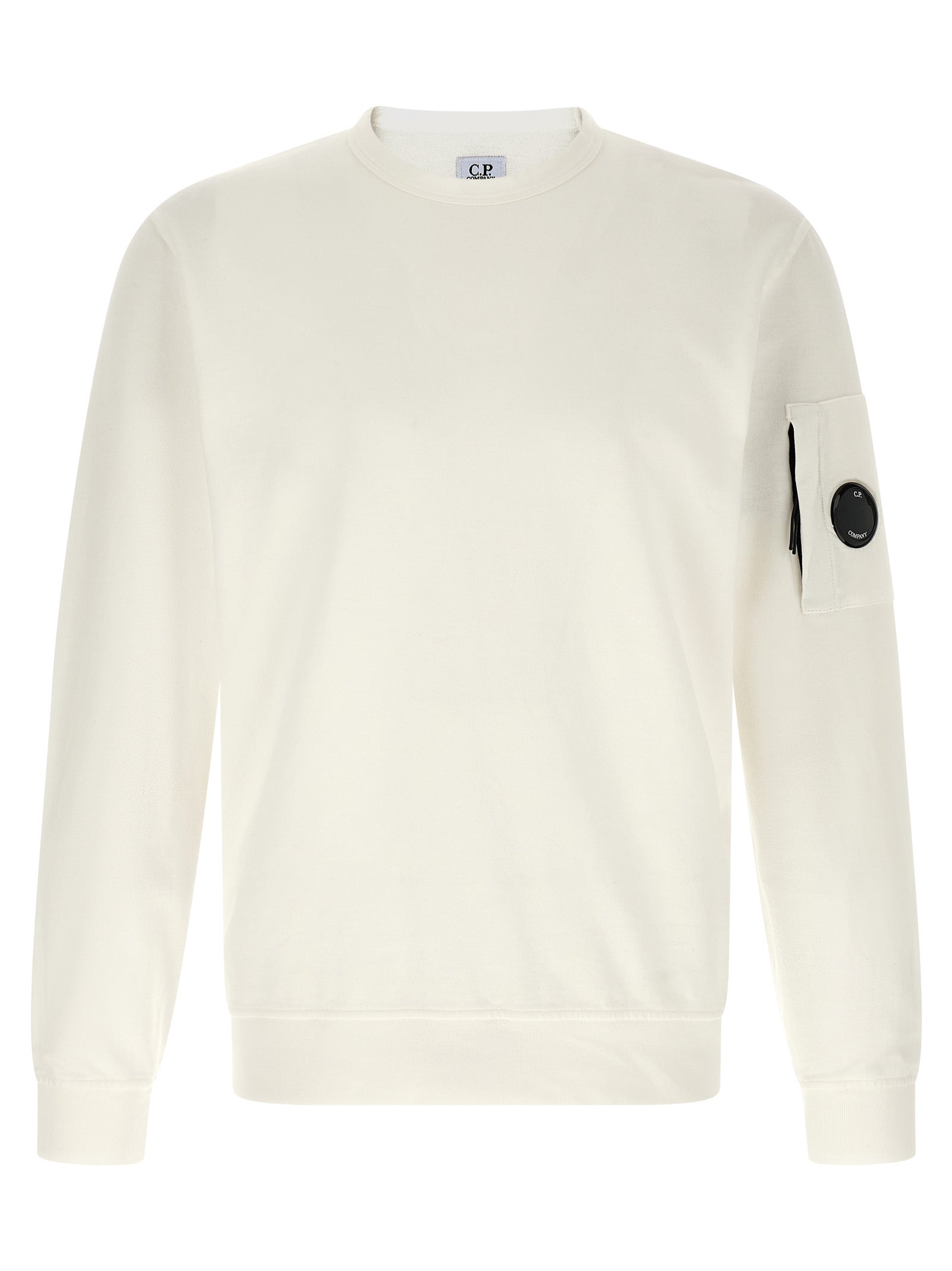 C.P. Company Garment Dyed Fleece Sweatshirt White