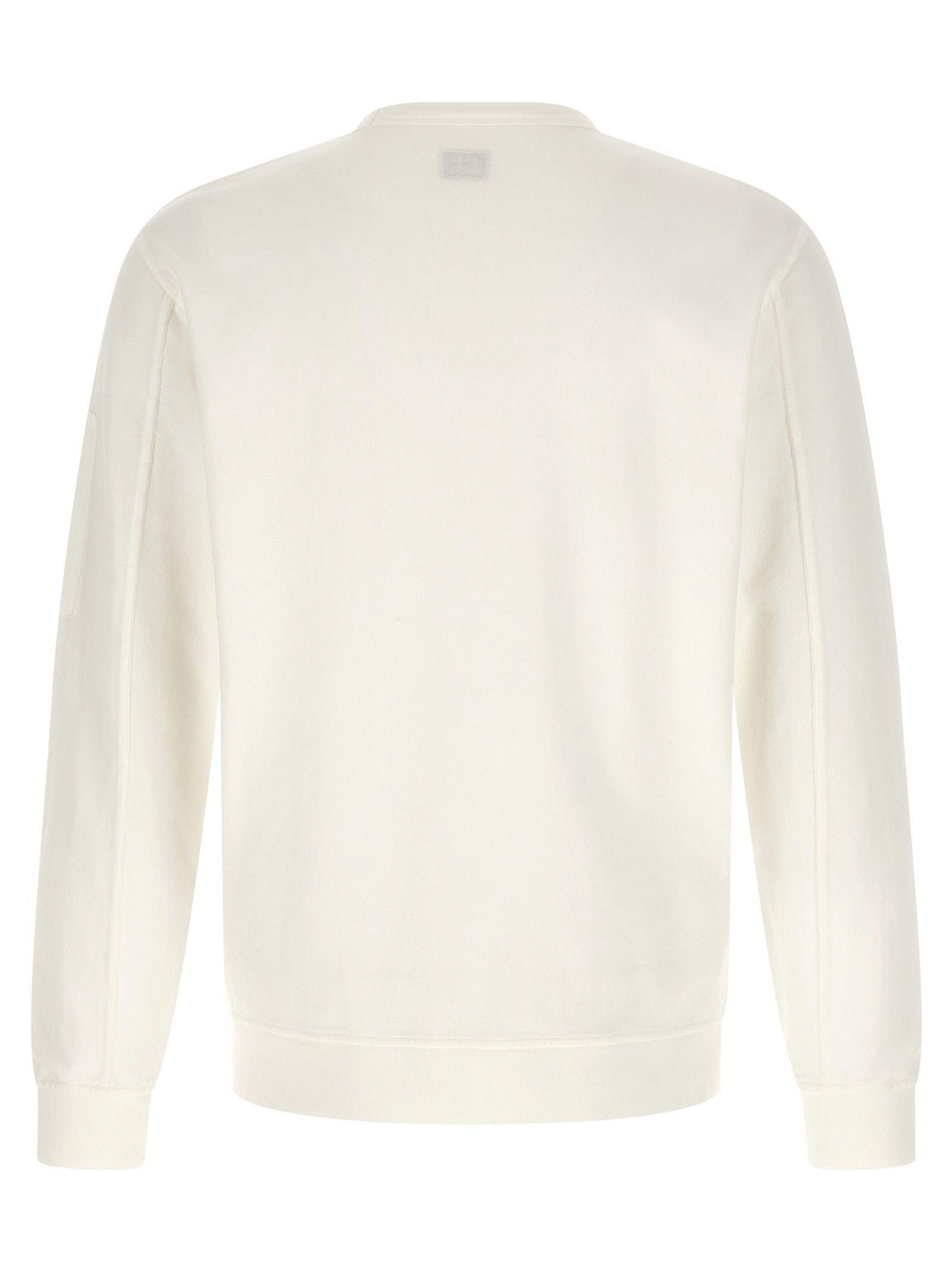 C.P. Company Light Fleece Crewneck Lens Sweatshirt Gauze White-thumbmail-2