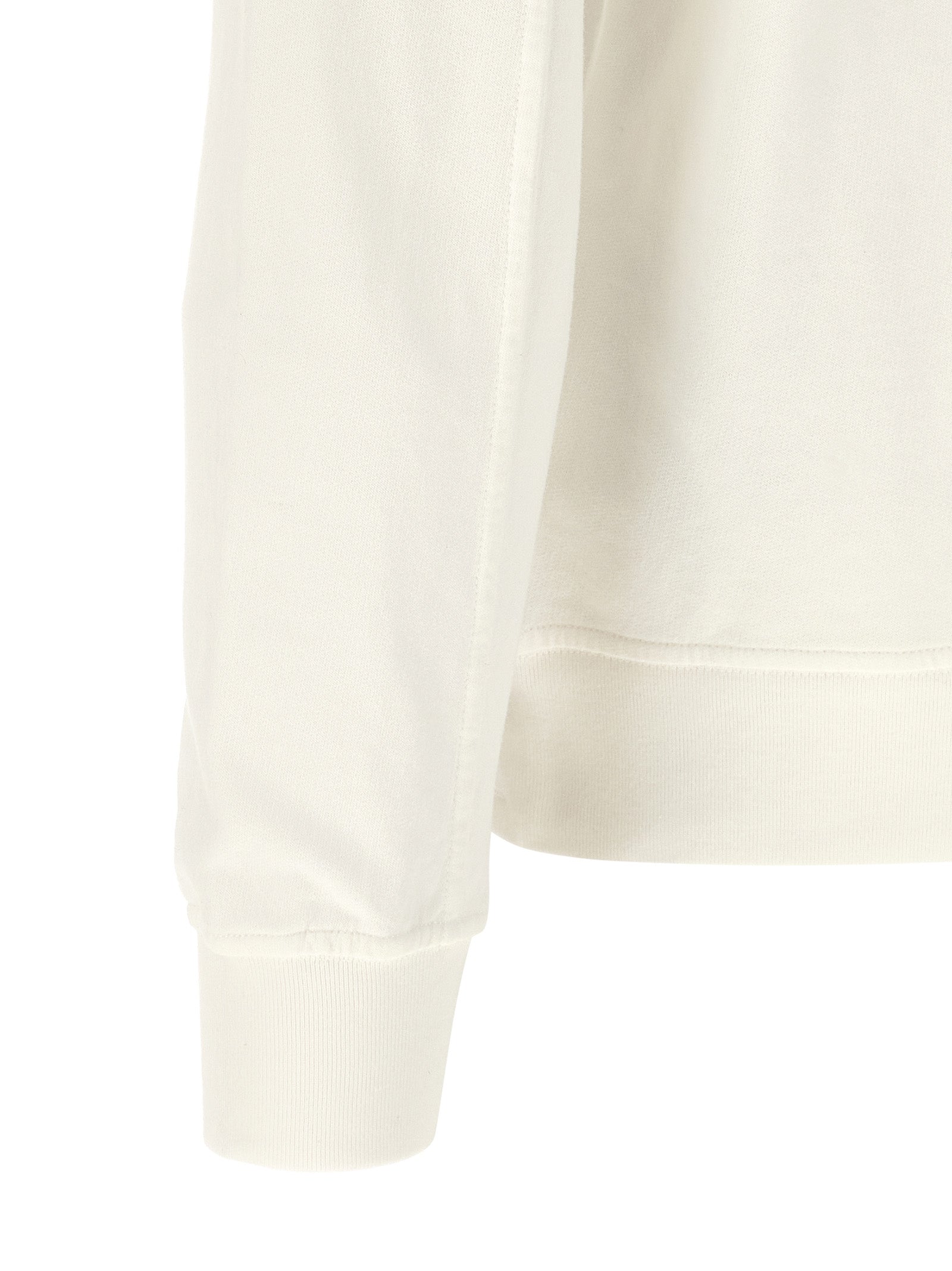 C.P. Company Light Fleece Crewneck Lens Sweatshirt Gauze White-thumbmail-4