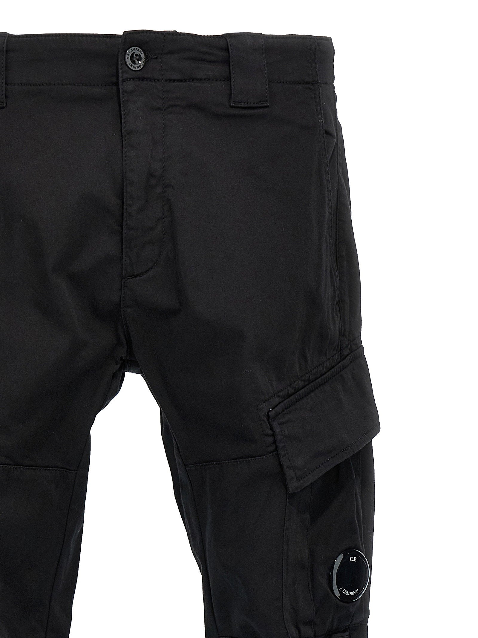 C.P. Company Lens cargo broek zwart, achteraanzicht