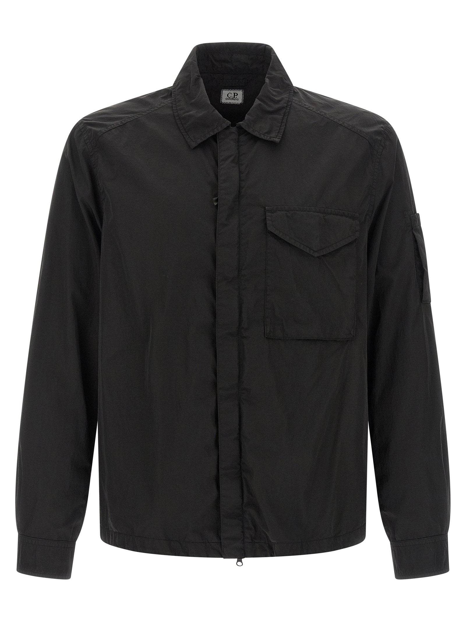 C.P. Company Chrome-R Lens overshirt zwart voorzijde