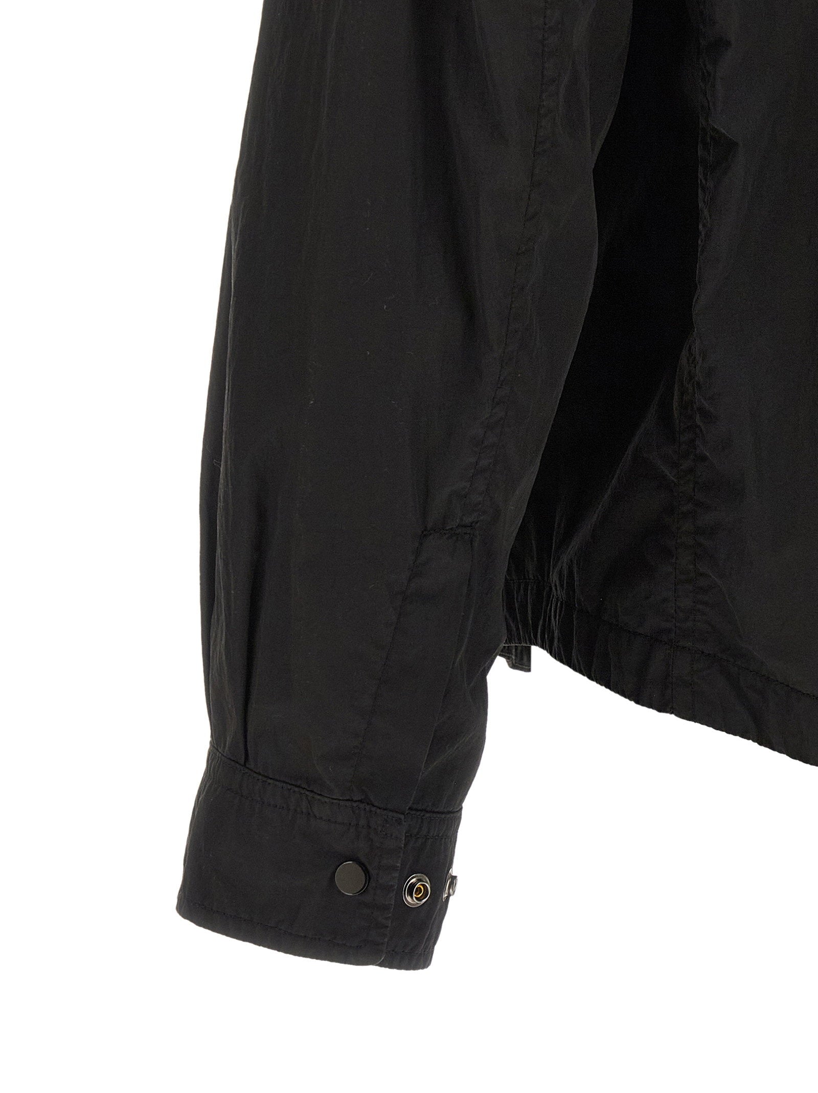 C.P. Company Chrome-R overshirt zwart, detail van de ritssluiting