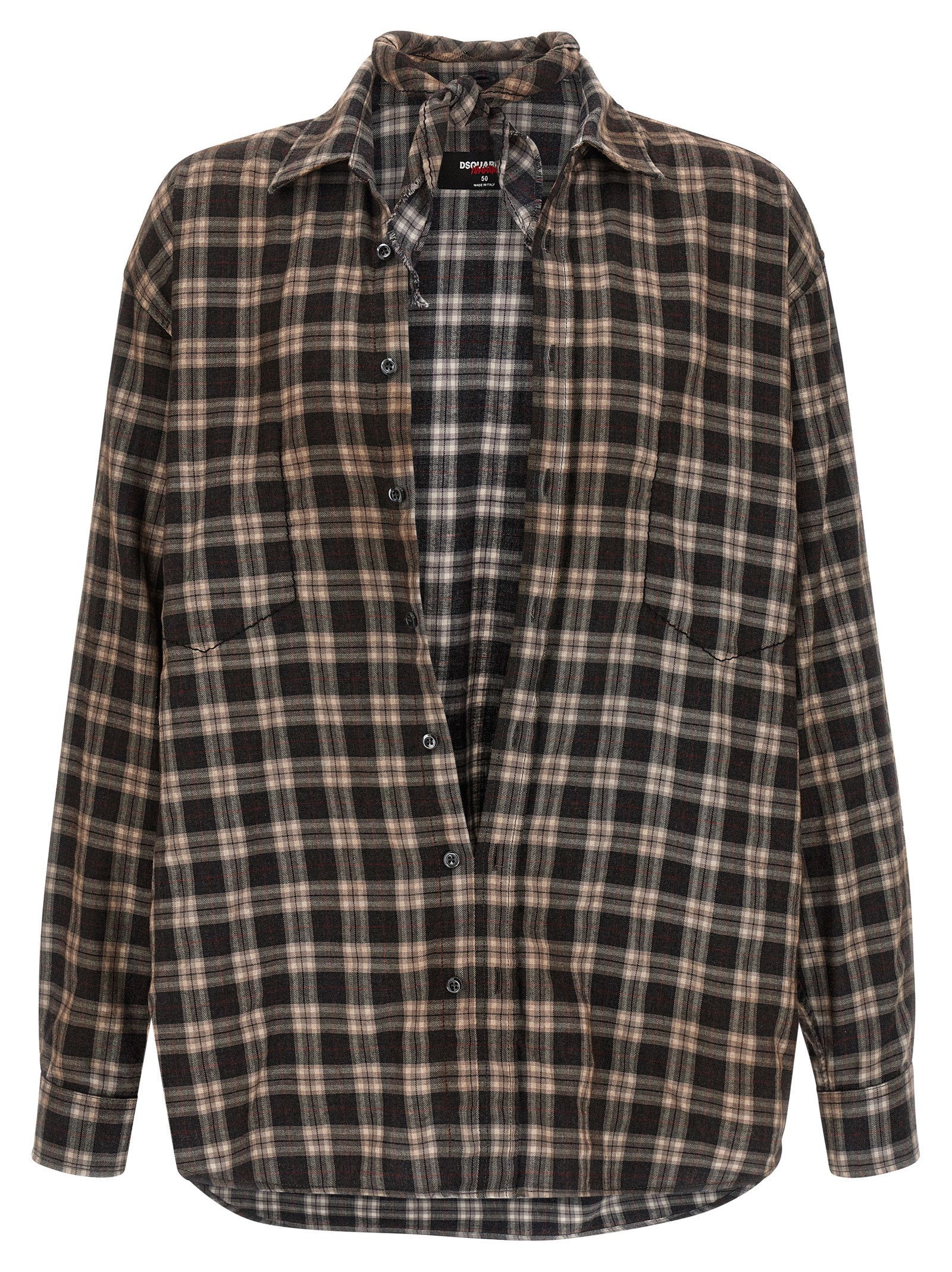 Dsquared2 x Magliano Butch Check Shirt Bruin Shirts Dsquared2