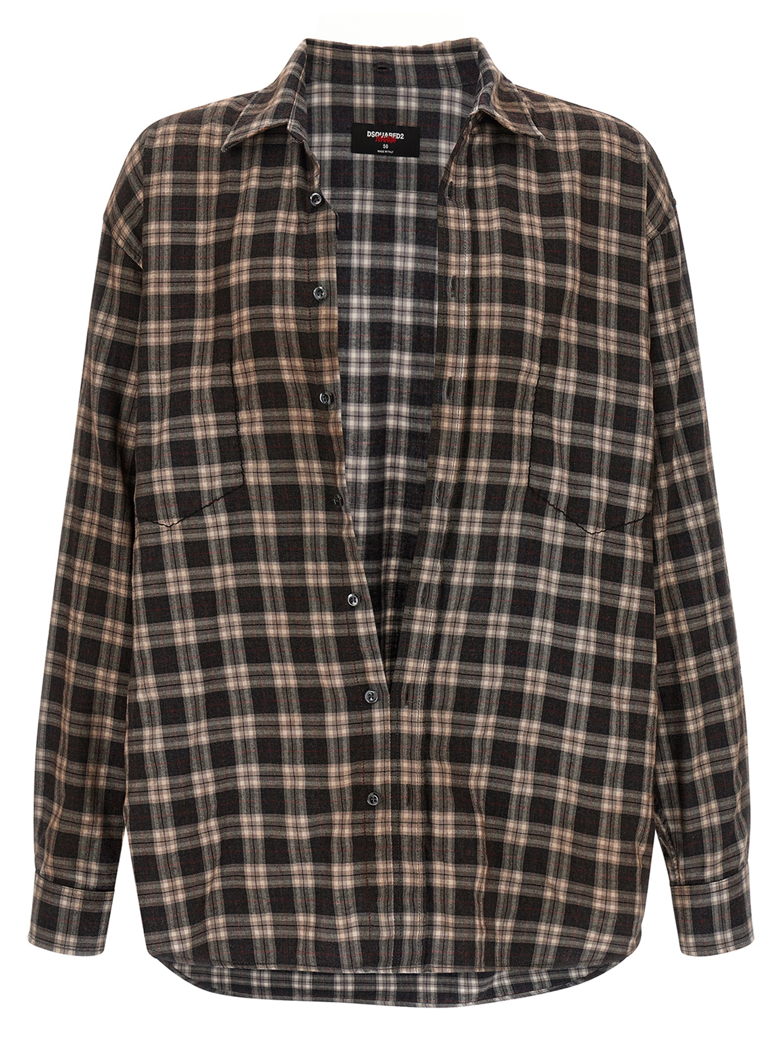 Dsquared2 x Magliano Butch Check Shirt Brown-thumbmail-2