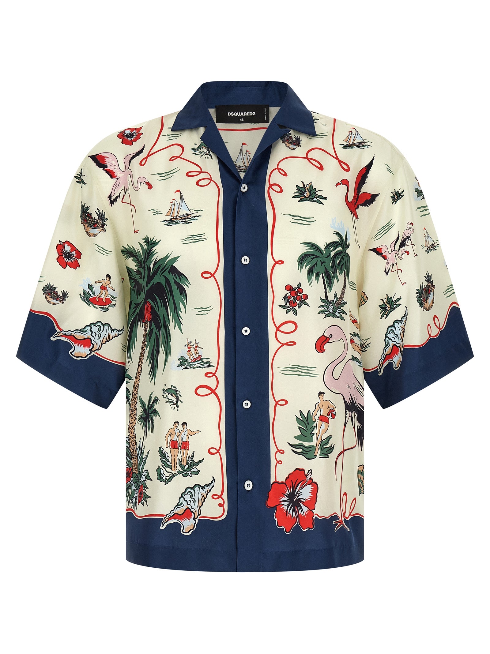Dsquared2 Aloha Souvenir Silk Bowling Shirt