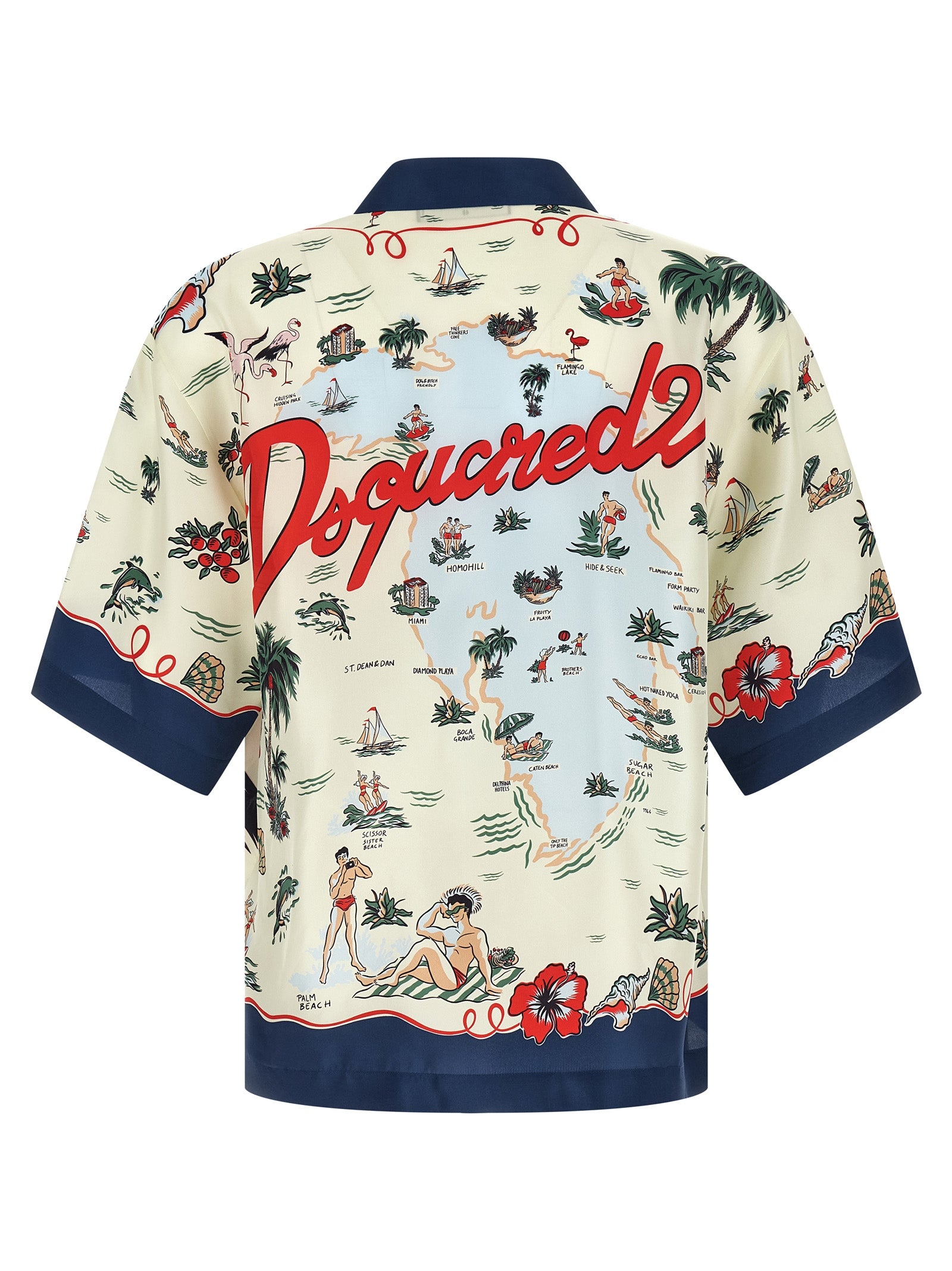 Dsquared2 Aloha Souvenir Silk Bowling Shirt