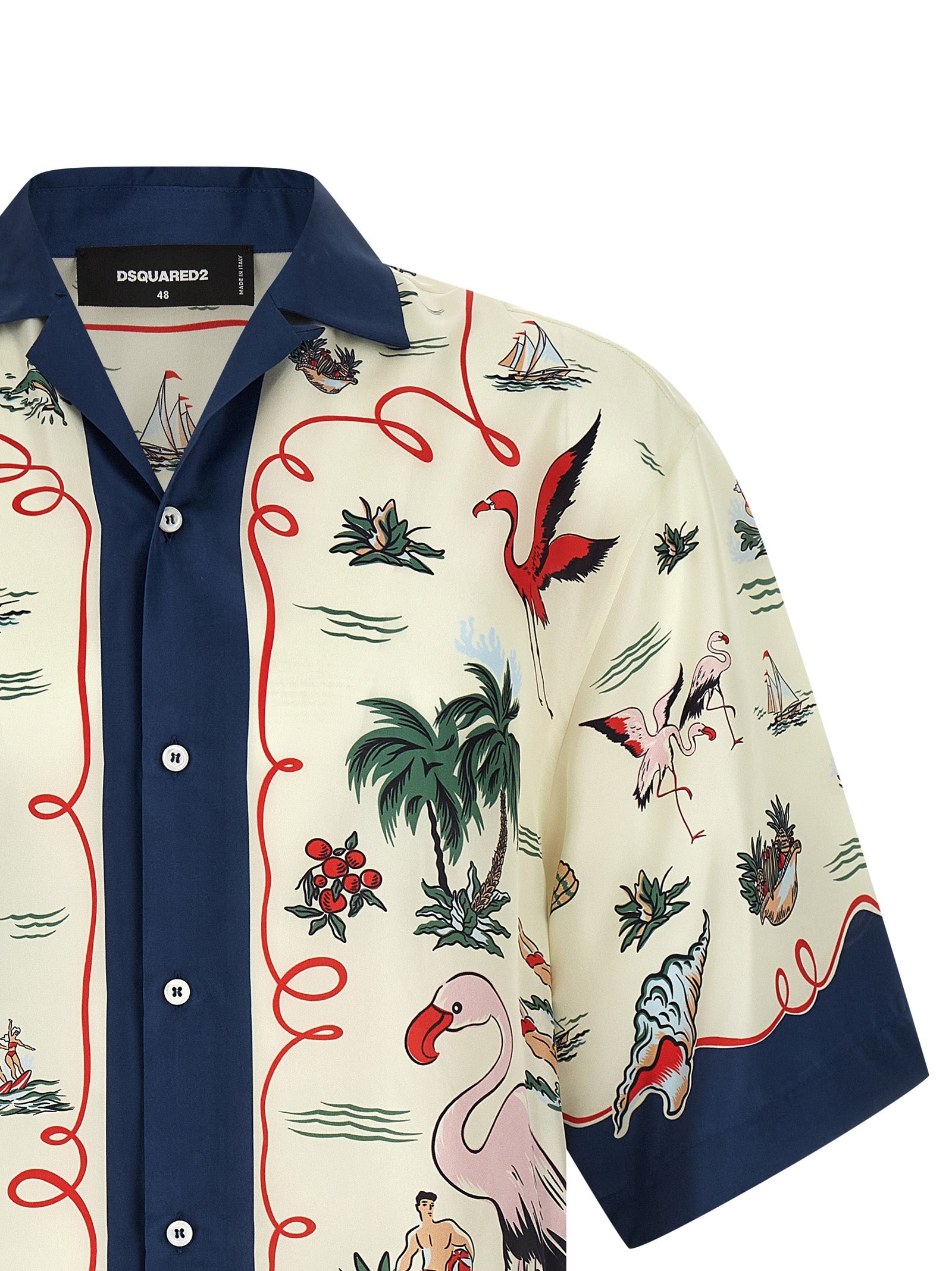 Dsquared2 Aloha Souvenir Silk Bowling Shirt-3