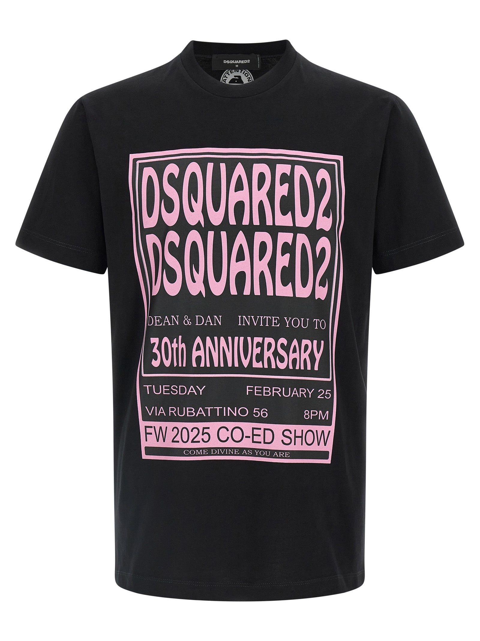 Dsquared2 30th Anniversary Fashion Show T-shirt Black Cotton