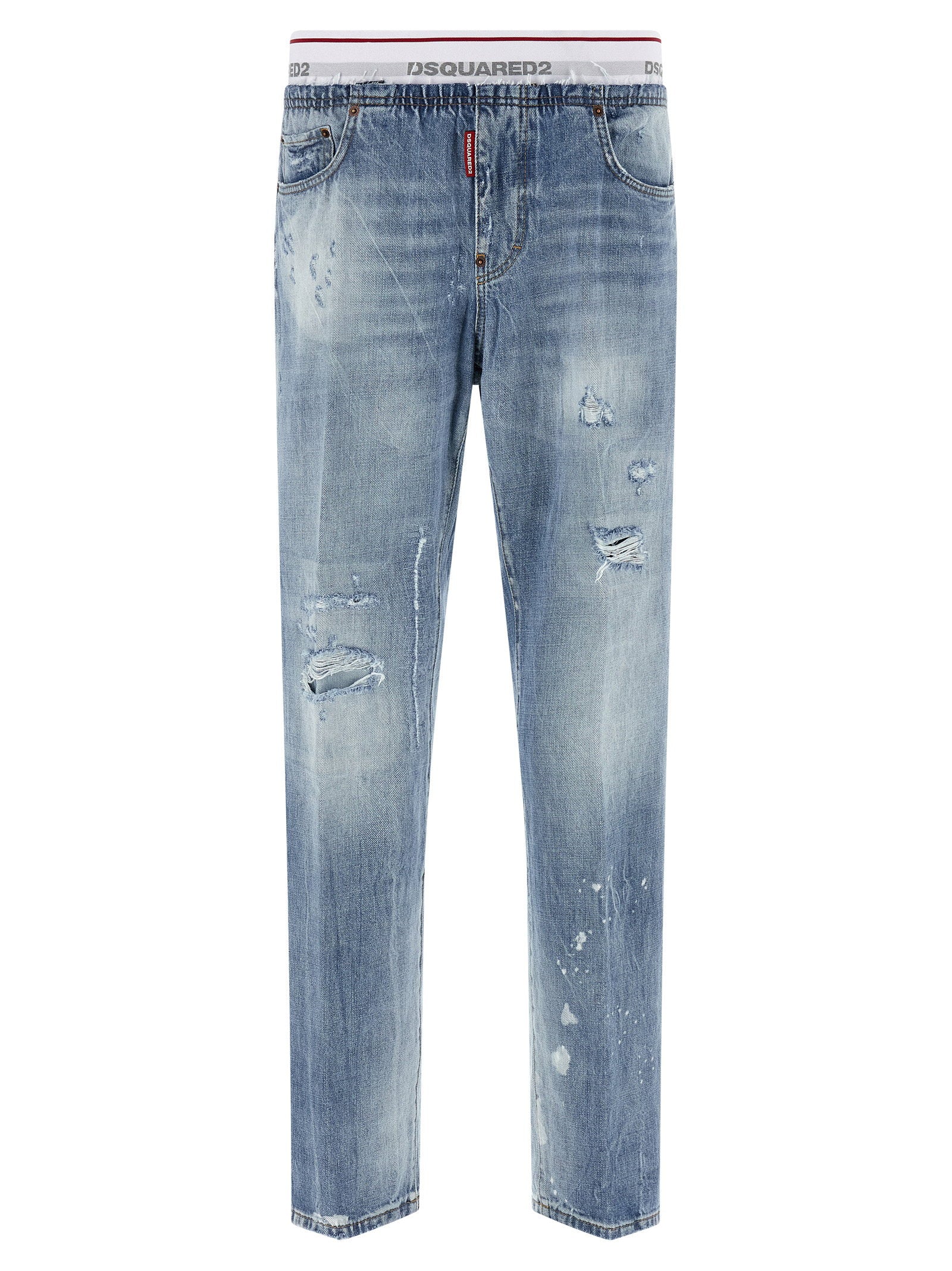 Dsquared2 Denim Jogger Jeans Lichtblauw met Destroyed Details Jeans Dsquared2