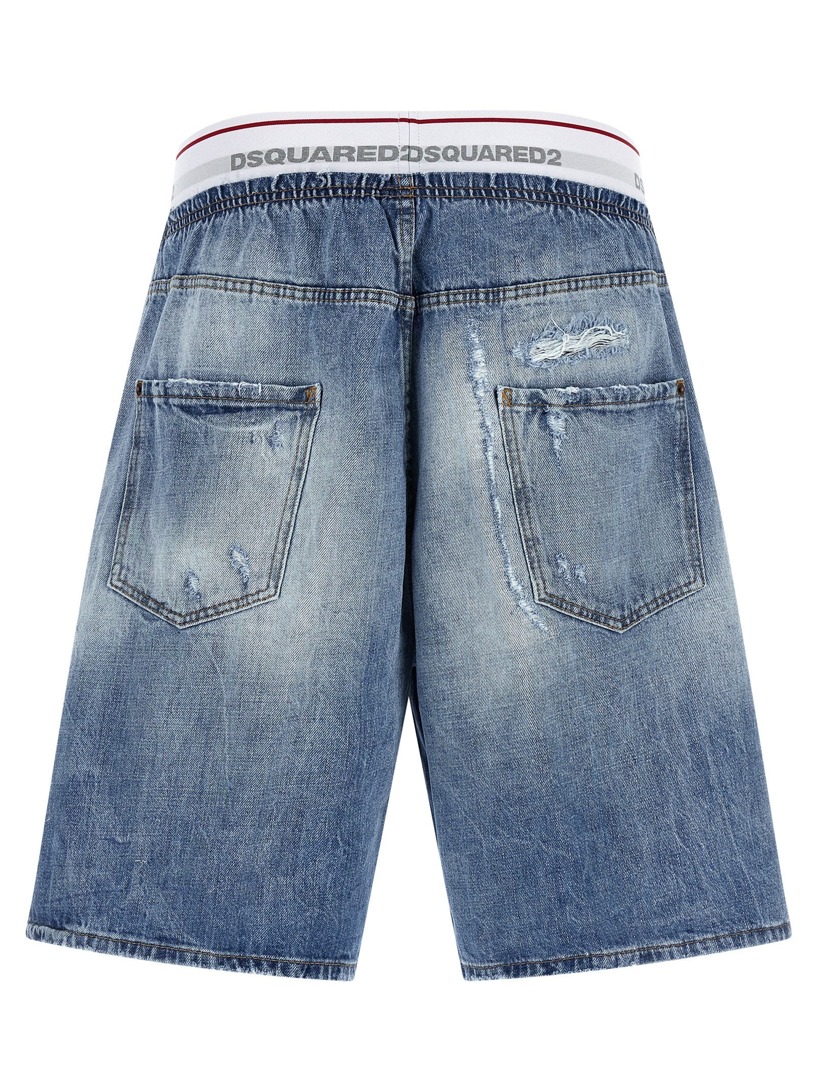 Dsquared2 Surfer 13 Stone Washed Denim Bermuda Shorts-2