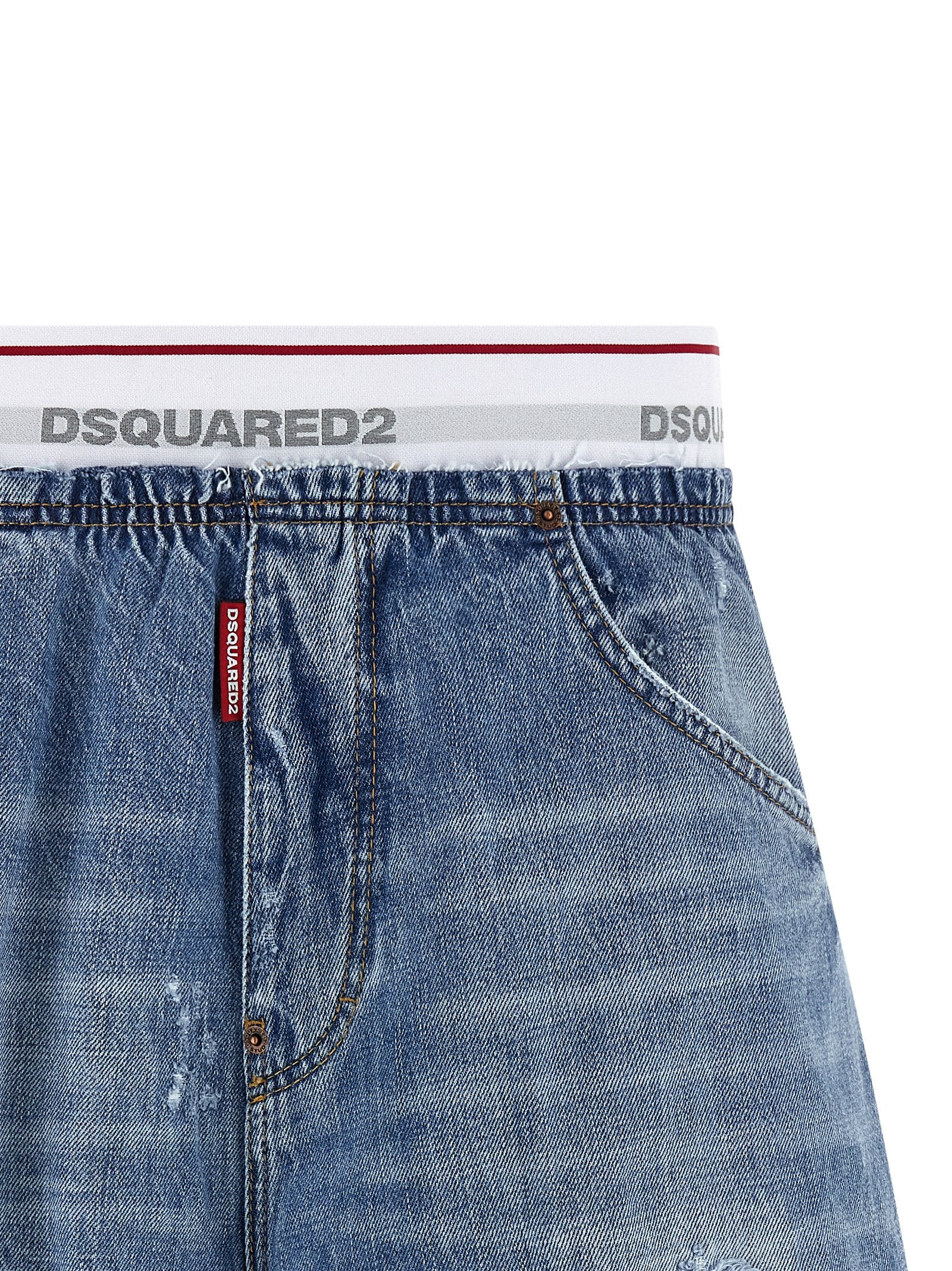 Dsquared2 Surfer 13 Stone Washed Denim Bermuda Shorts-3