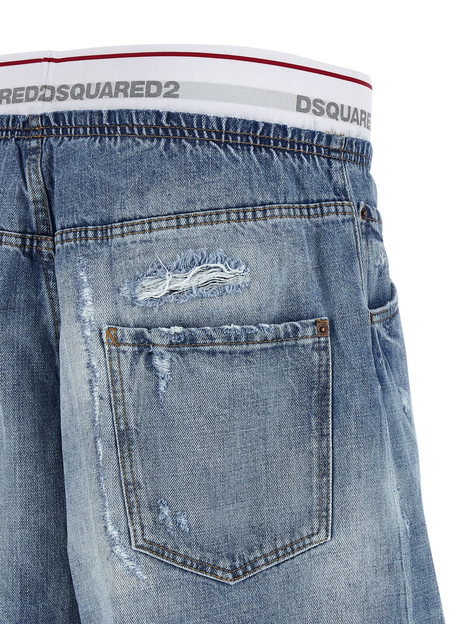 Dsquared2 Surfer 13 Stone Washed Denim Bermuda Shorts-4
