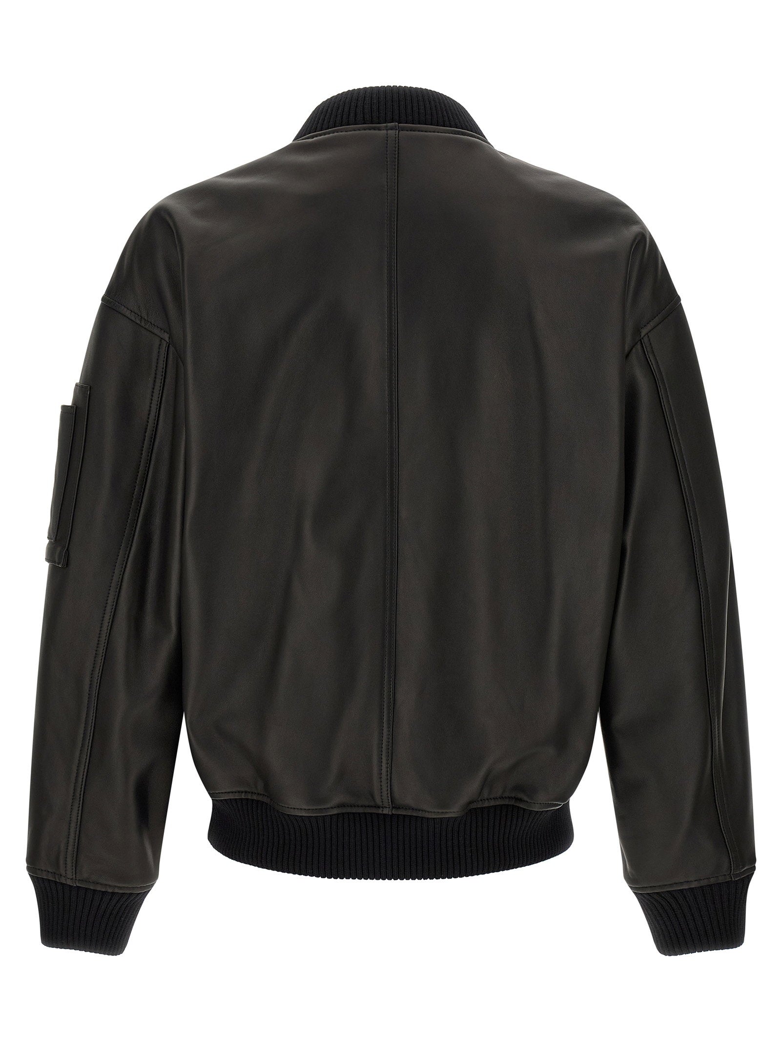 Dsquared2 Leather Cyprus bomberjack zwart achteraanzicht