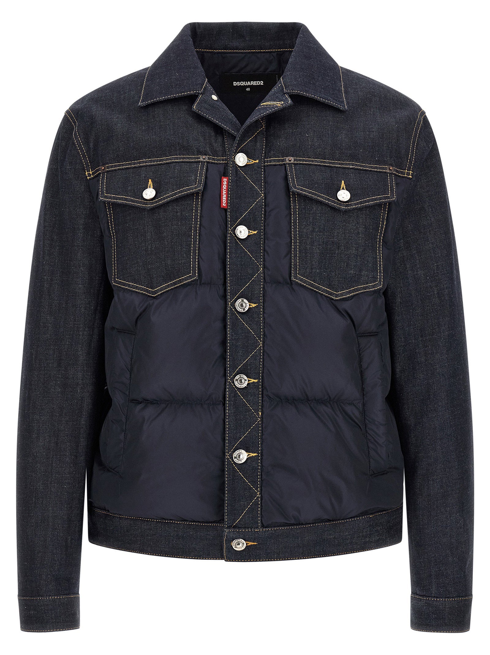 Dsquared2 Hybrid Puffer Jean Jacket Donkerblauw Jackets Dsquared2