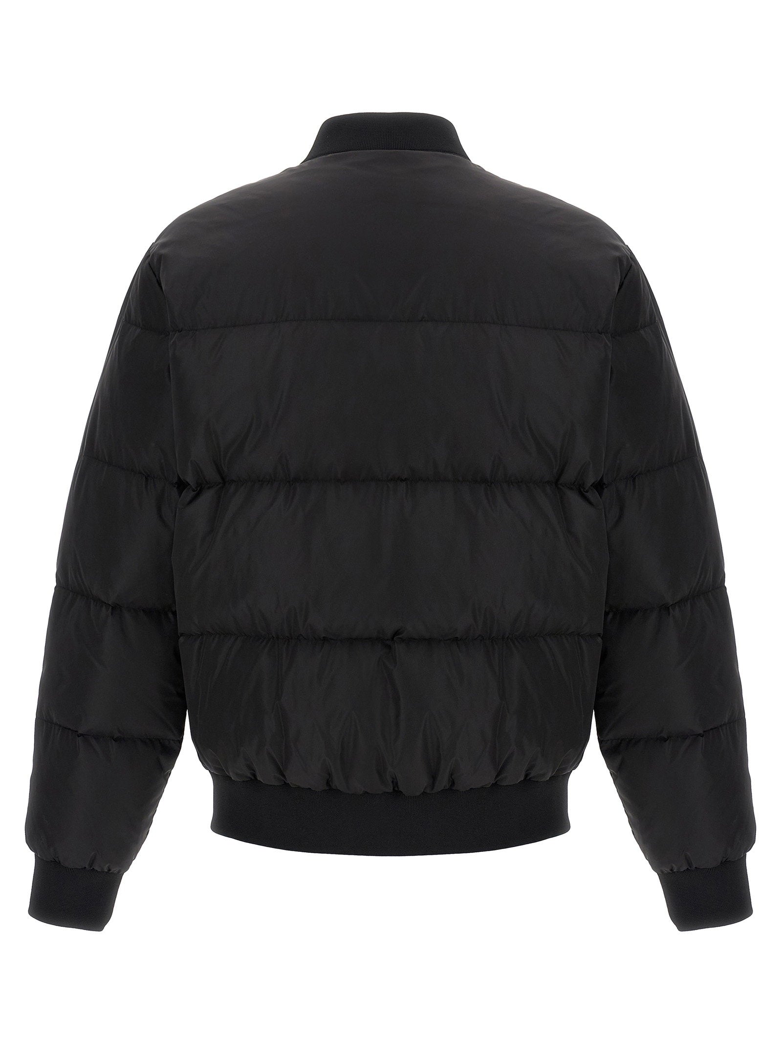 Dsquared2 Easy Puffer Bomber Jacket zwart - detail toon-op-toon print