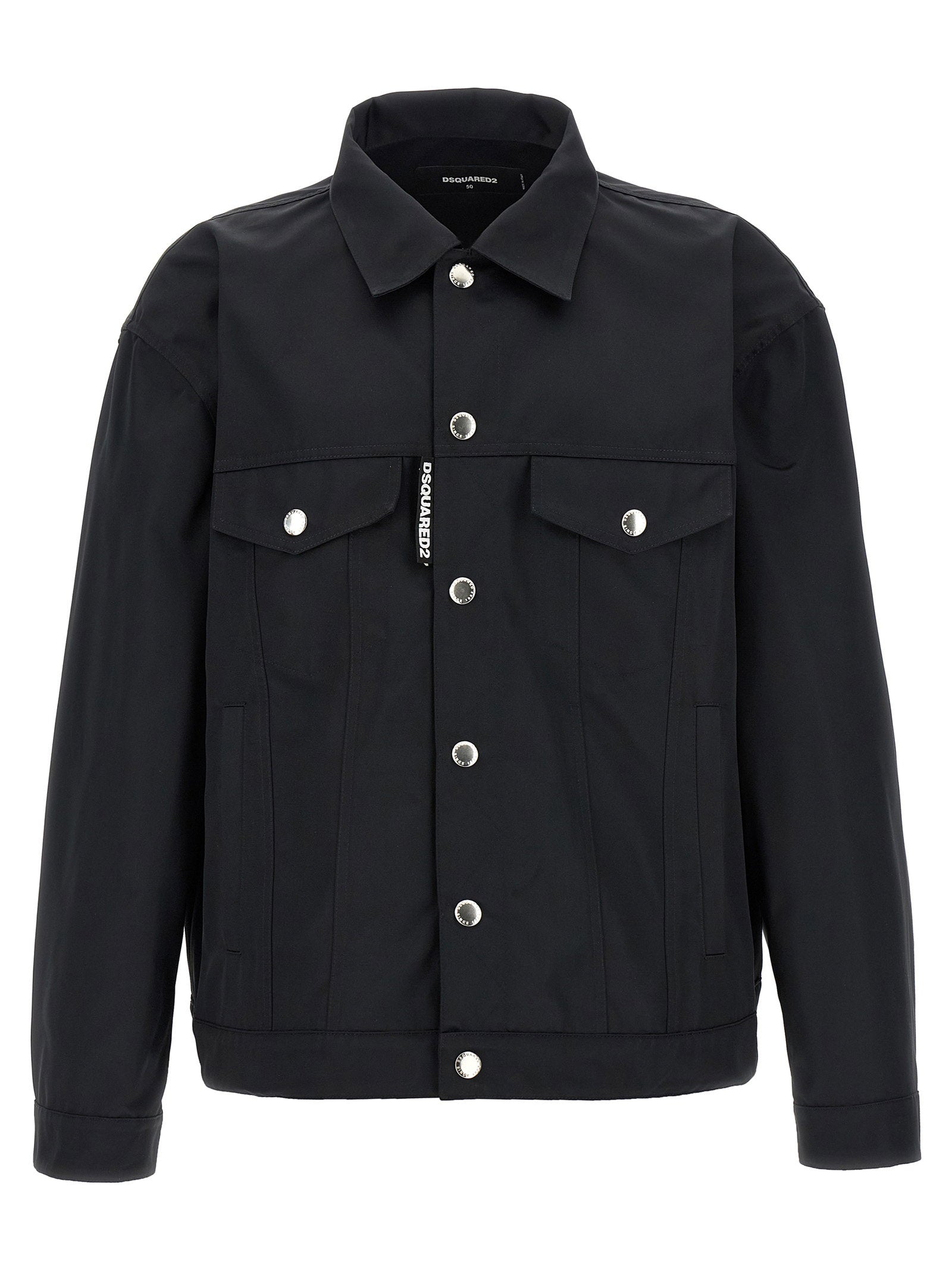 Dsquared2 Ever Jean D2 Semi-Gloss Jack met Drukknopen Zwart