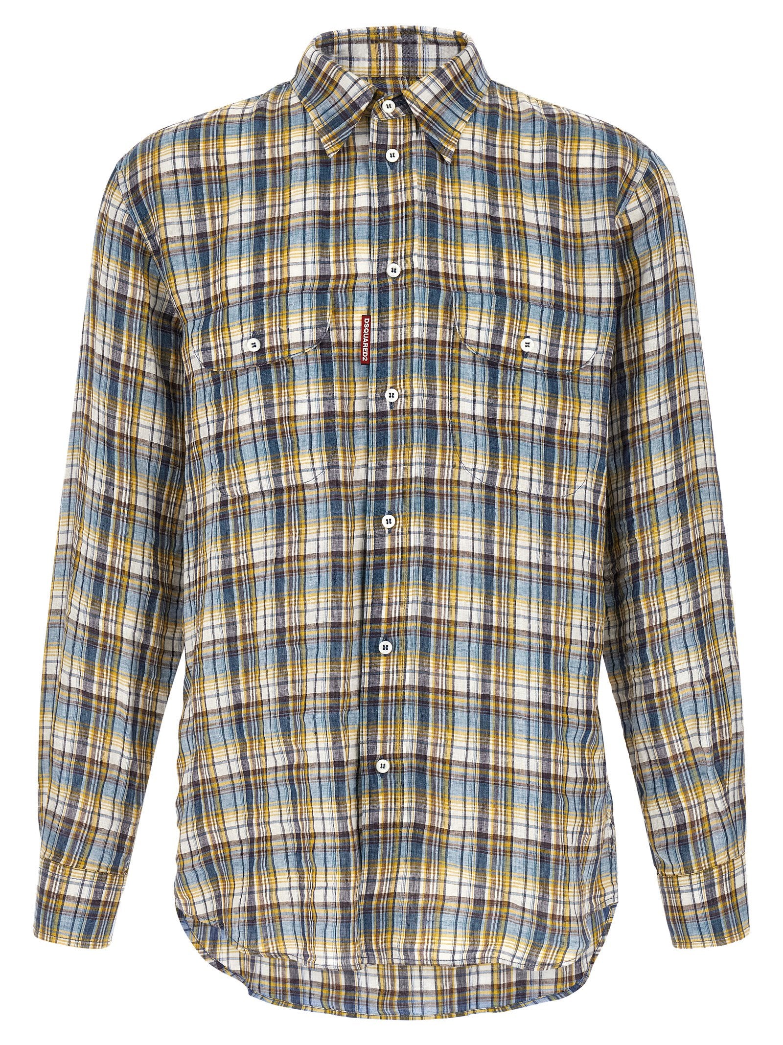 Dsquared2 Canadian Vintage Ruit Linnen Overhemd Shirts Dsquared2