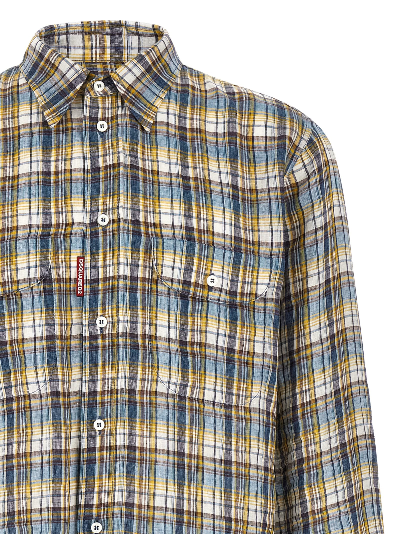 Dsquared2 Canadian Vintage Ruit Linnen Overhemd Shirts Dsquared2