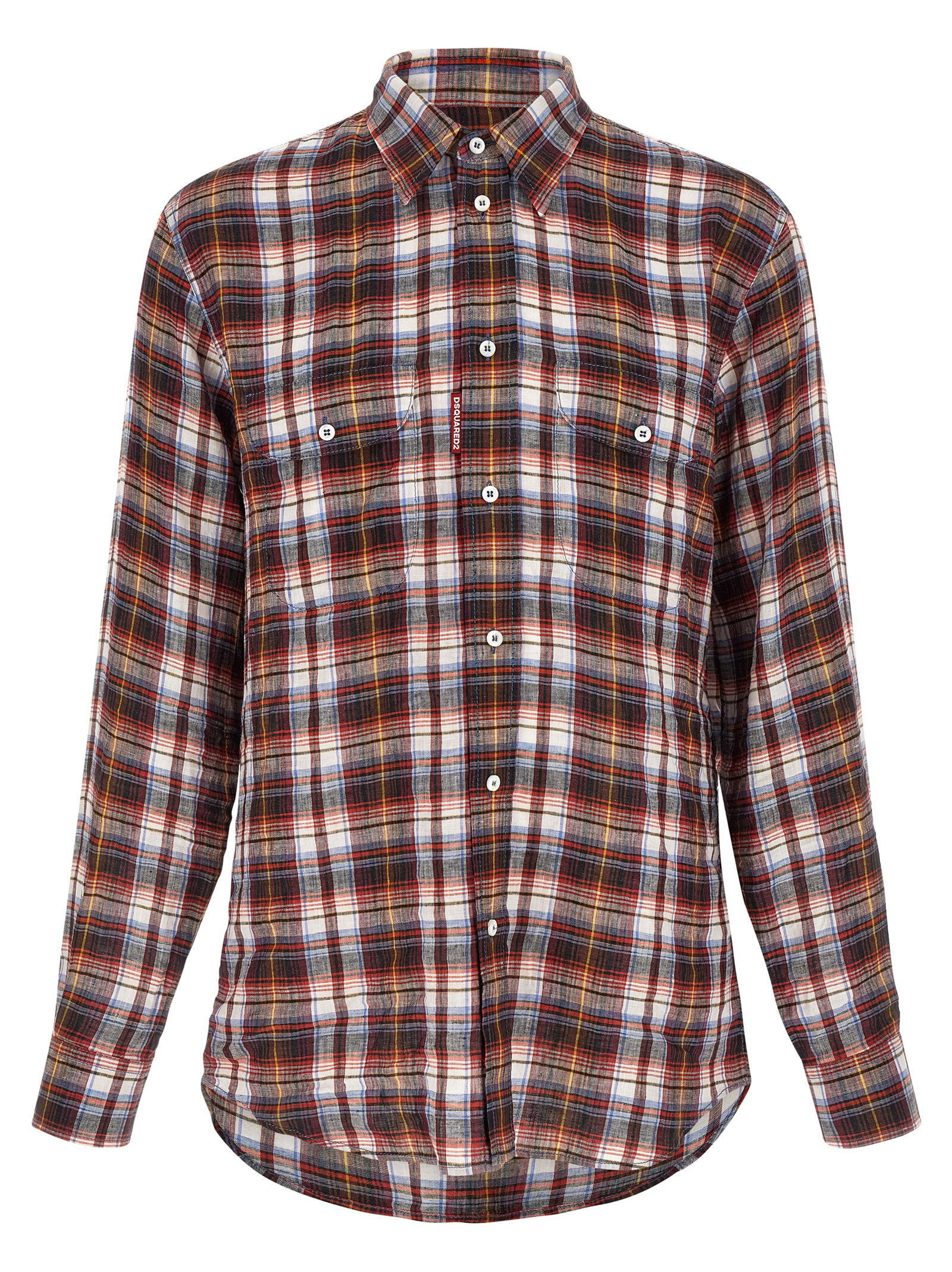 Dsquared2 Canadian Vintage Linnen Overhemd Geruit Shirts Dsquared2