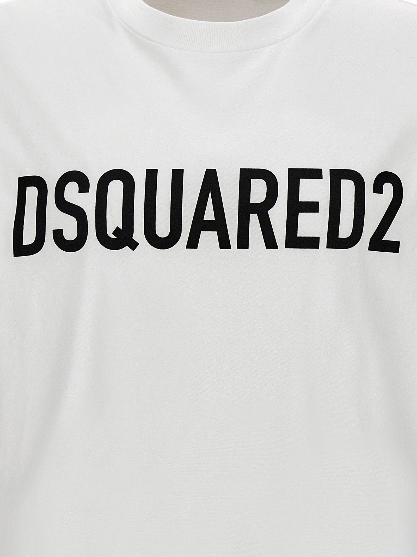 Dsquared2 Logo Print Katoenen T-shirt Wit Topwear Dsquared2
