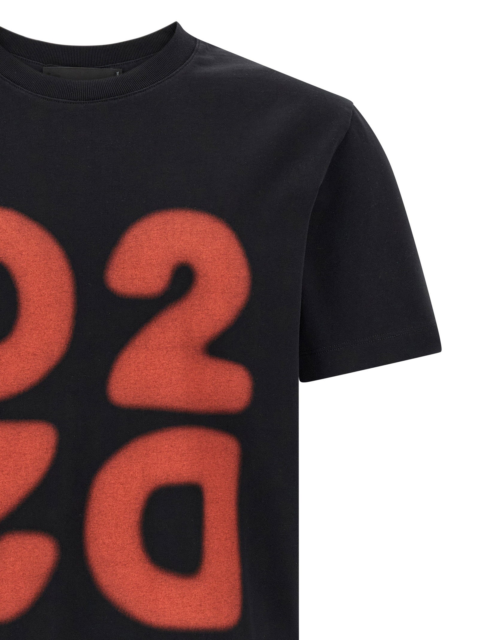 Dsquared2 T-shirt detail van D2 Upside Down-logoprint