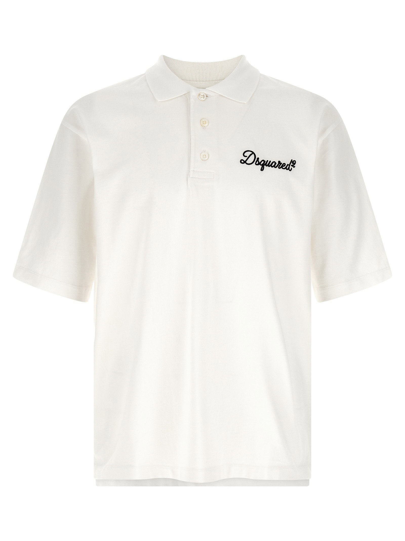 Dsquared2 Signature poloshirt, vooraanzicht met contrasterende borduring