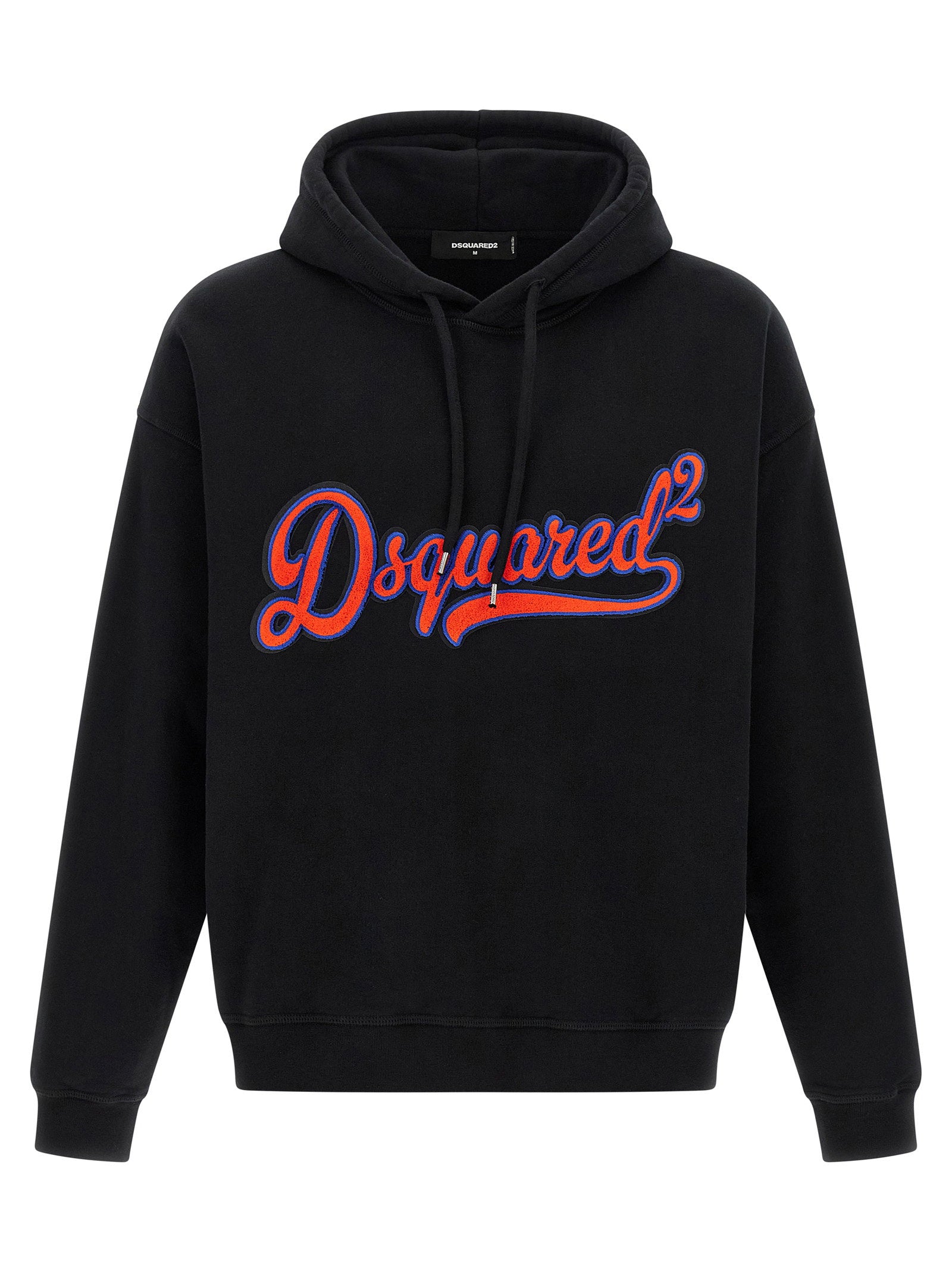 Dsquared2 relax fit hoodie zwart voorzijde