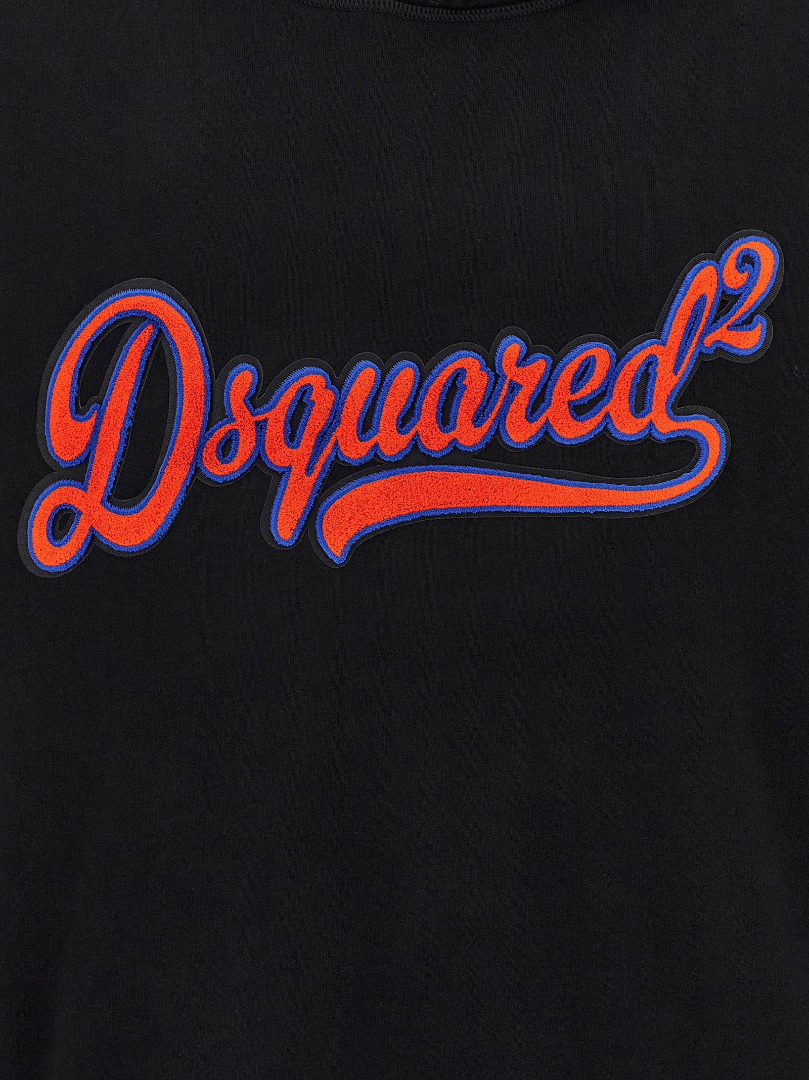 Dsquared2 Sponge Patch logo oranje blauw detail