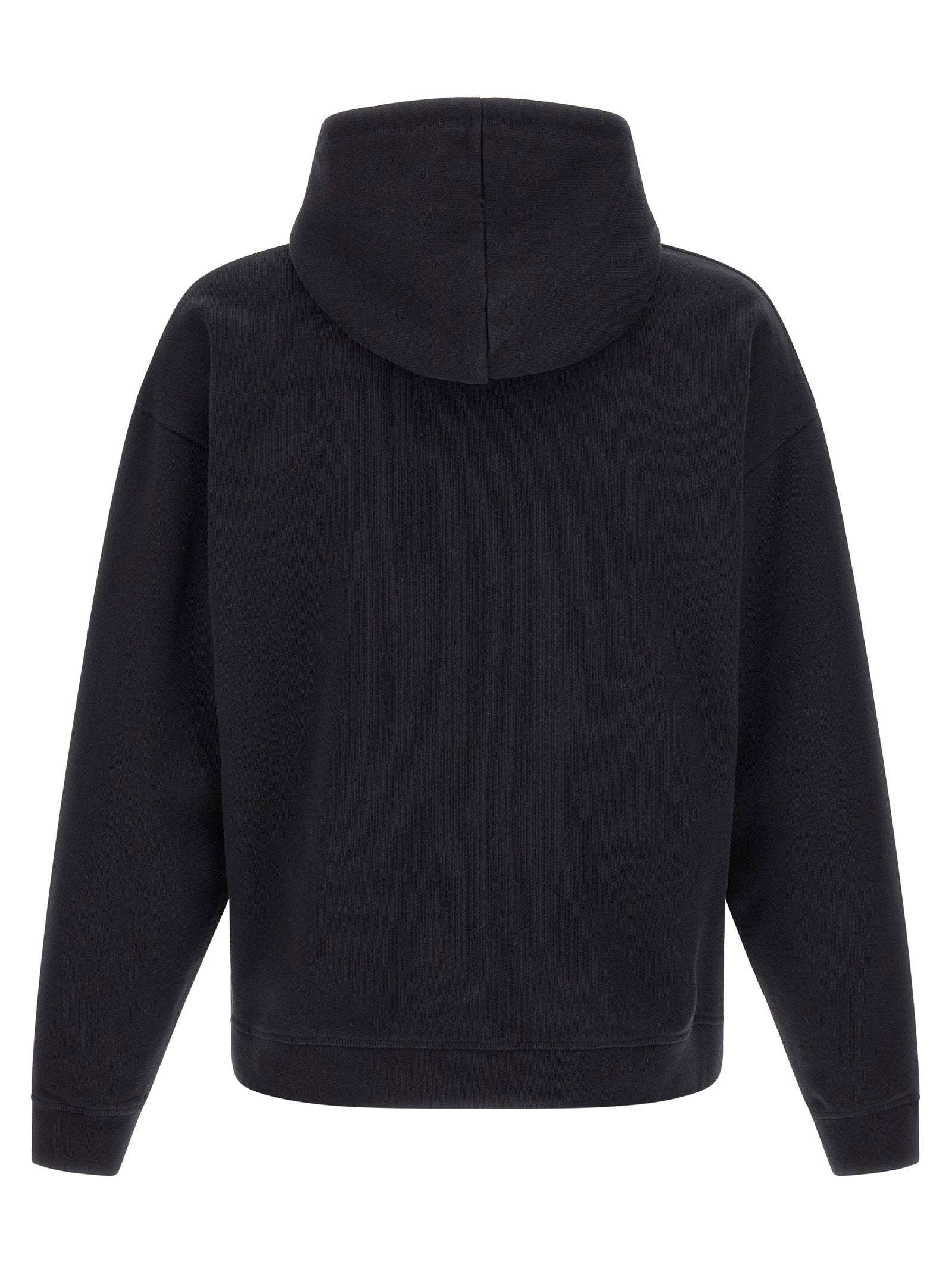Dsquared2 Vintage Maple Leaf Logo Hoodie zwart - detail van de capuchon met koord