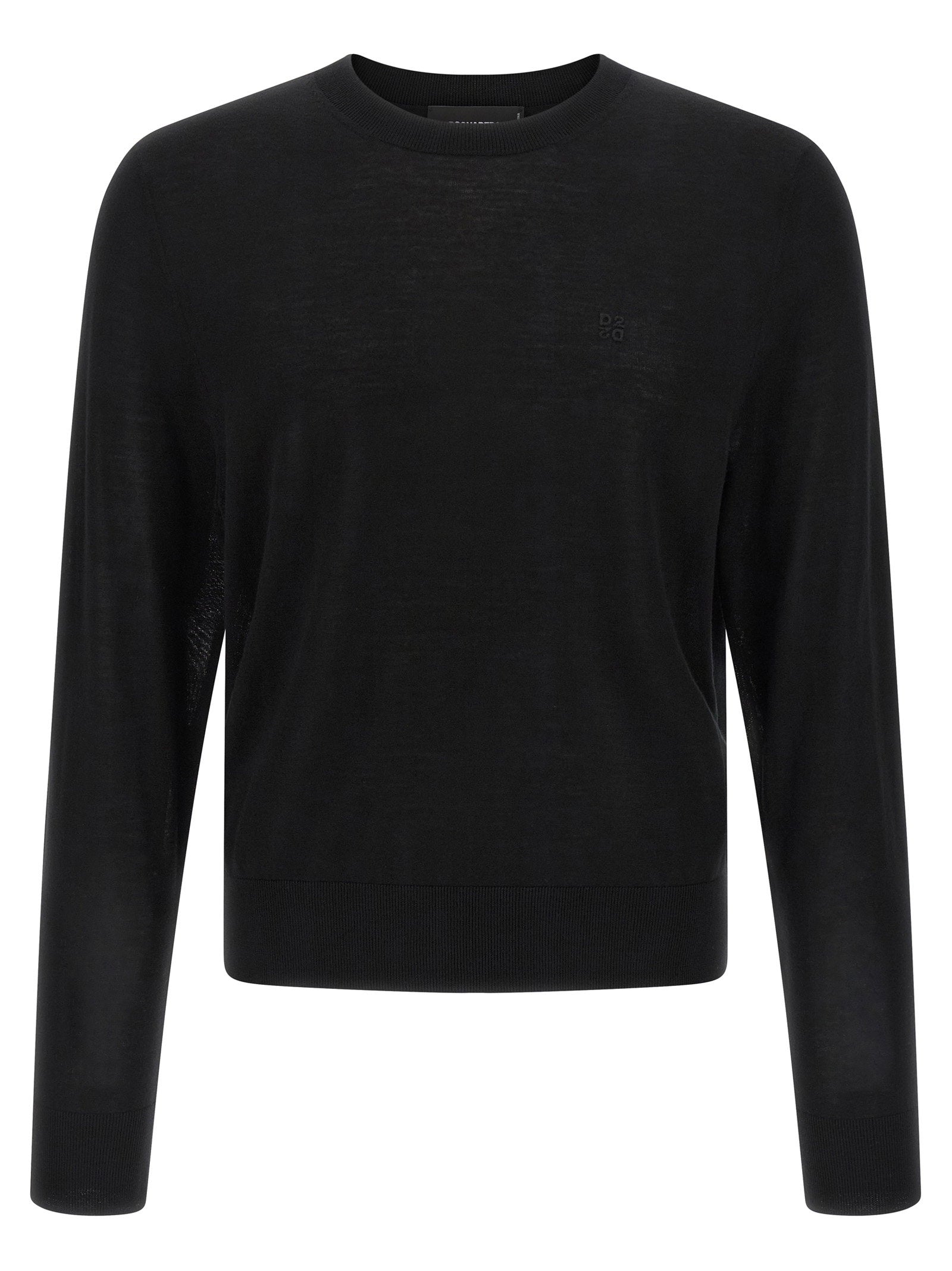 Dsquared2 Fine Wool Crewneck Sweater Black Knitwear Dsquared2