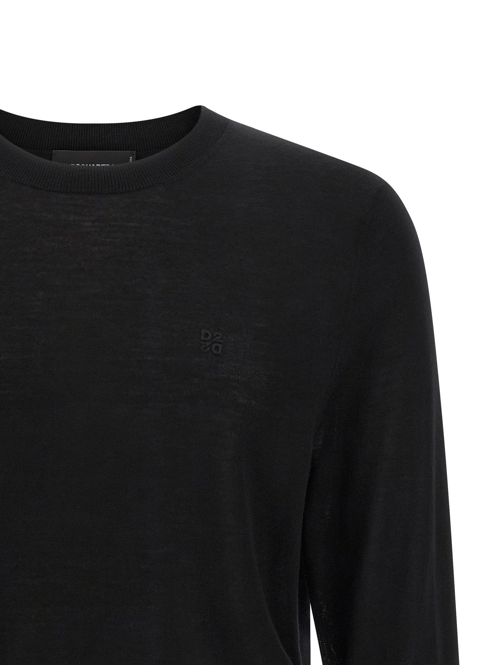 Dsquared2 Fine Wool Crewneck Sweater Zwart Knitwear Dsquared2