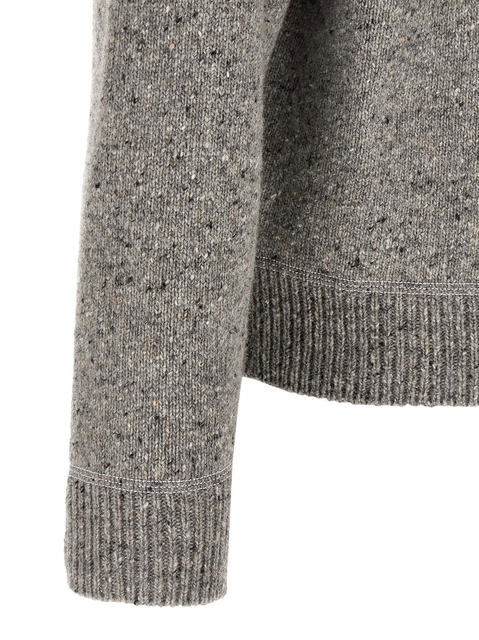 Dsquared2 Basic cardigan grijs - detail van de geribde manchetten