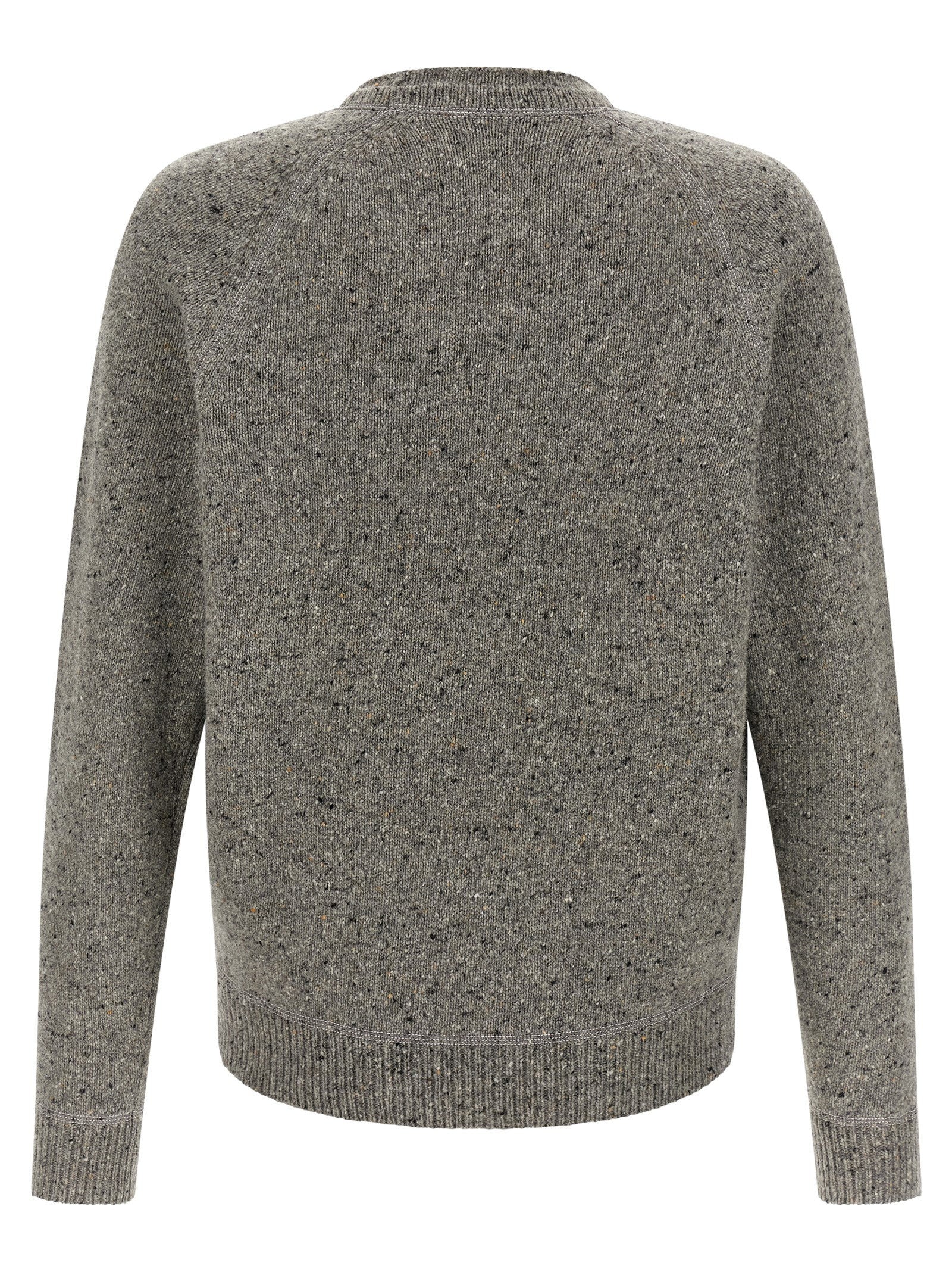 Dsquared2 Knop Yarn trui grijs melange achteraanzicht