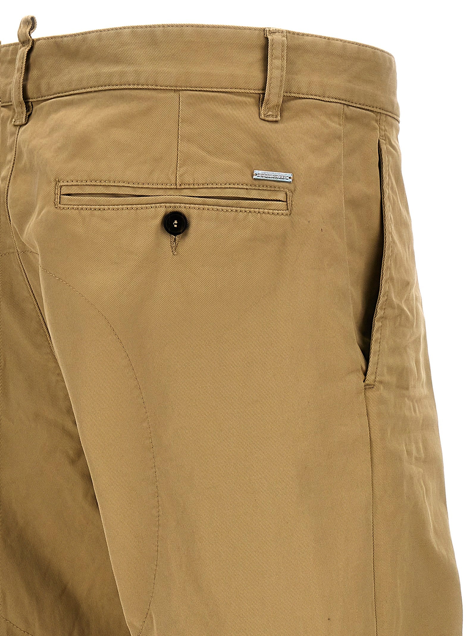 Dsquared2 Sexy Chino Stretch Cotton Pants Beige Trousers Dsquared2
