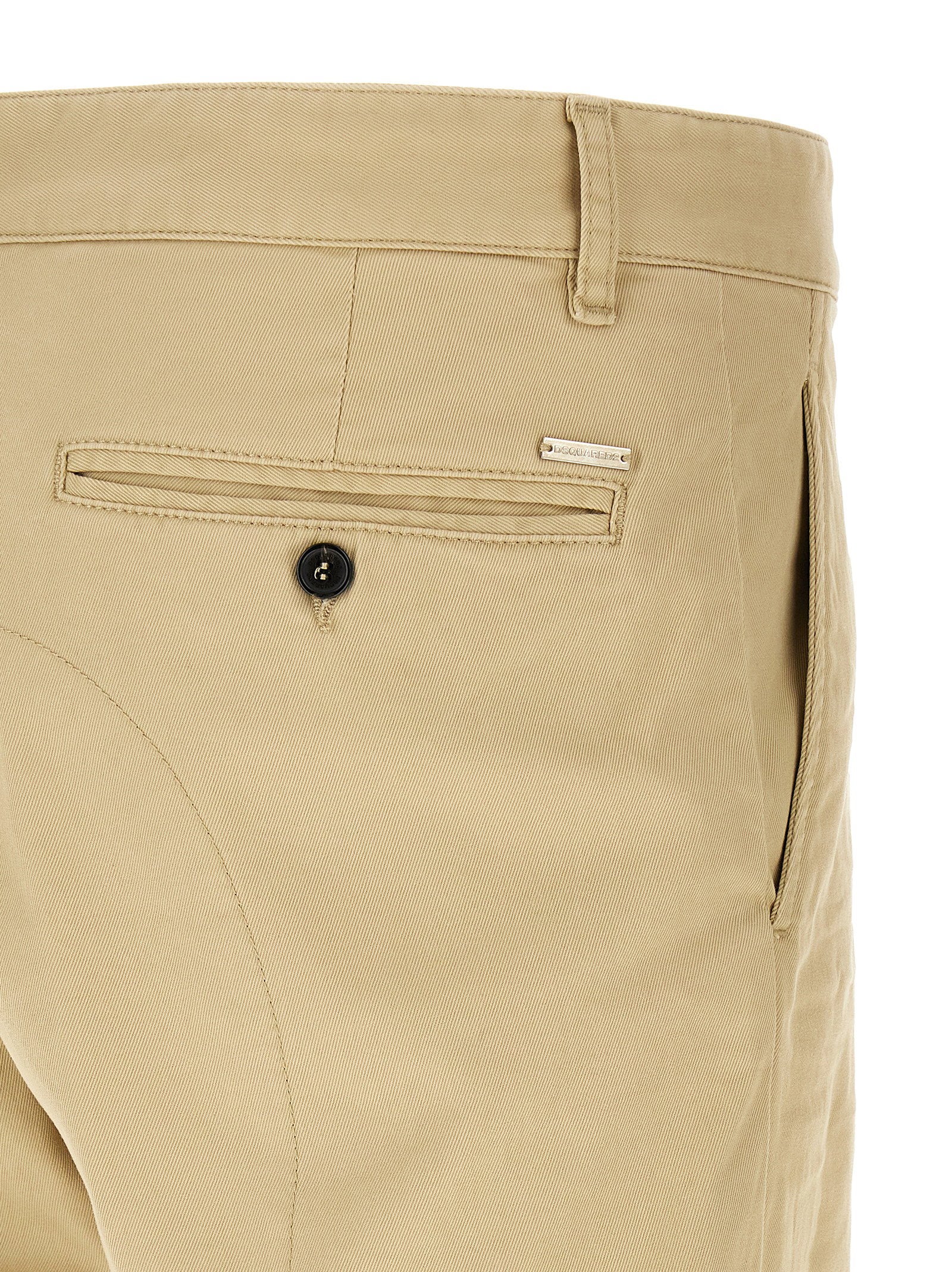 Dsquared2 Sexy Cargo Broek in Stretch Katoen Beige Broeken Dsquared2