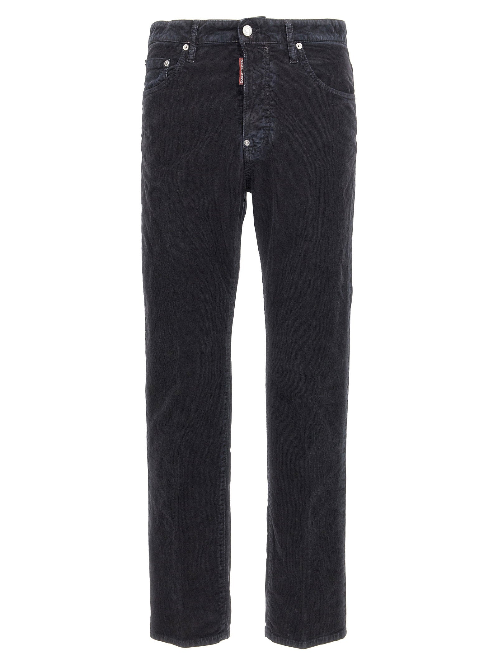 Dsquared2 642 corduroy jeans zwart voorzijde
