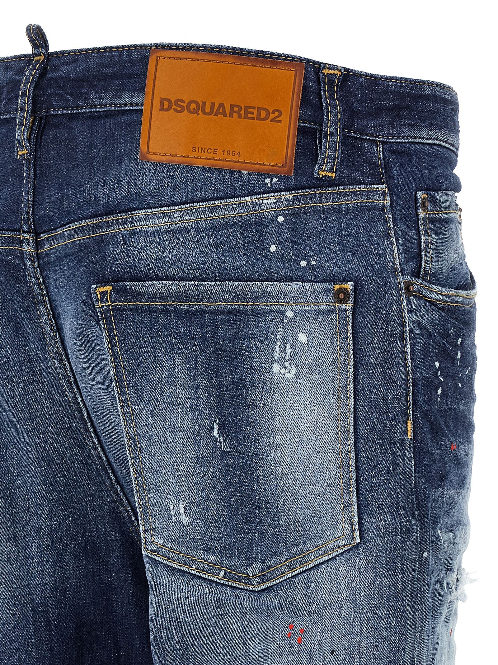 Dsquared2 642 Jeans - close-up van het slim silhouet