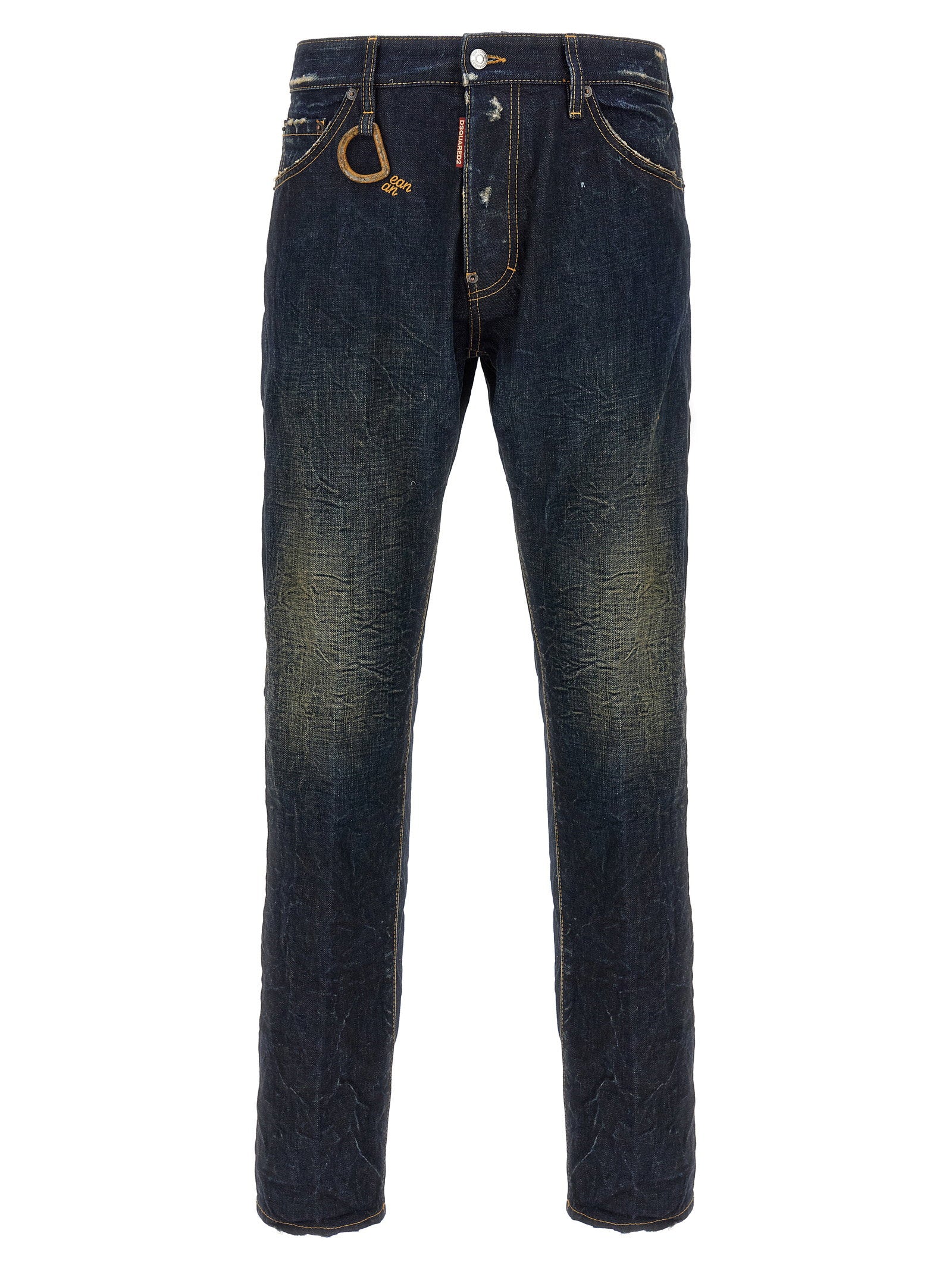 Dsquared2 Cool Guy Katoenen Slim Fit Washed Jeans Donkerblauw Jeans Dsquared2