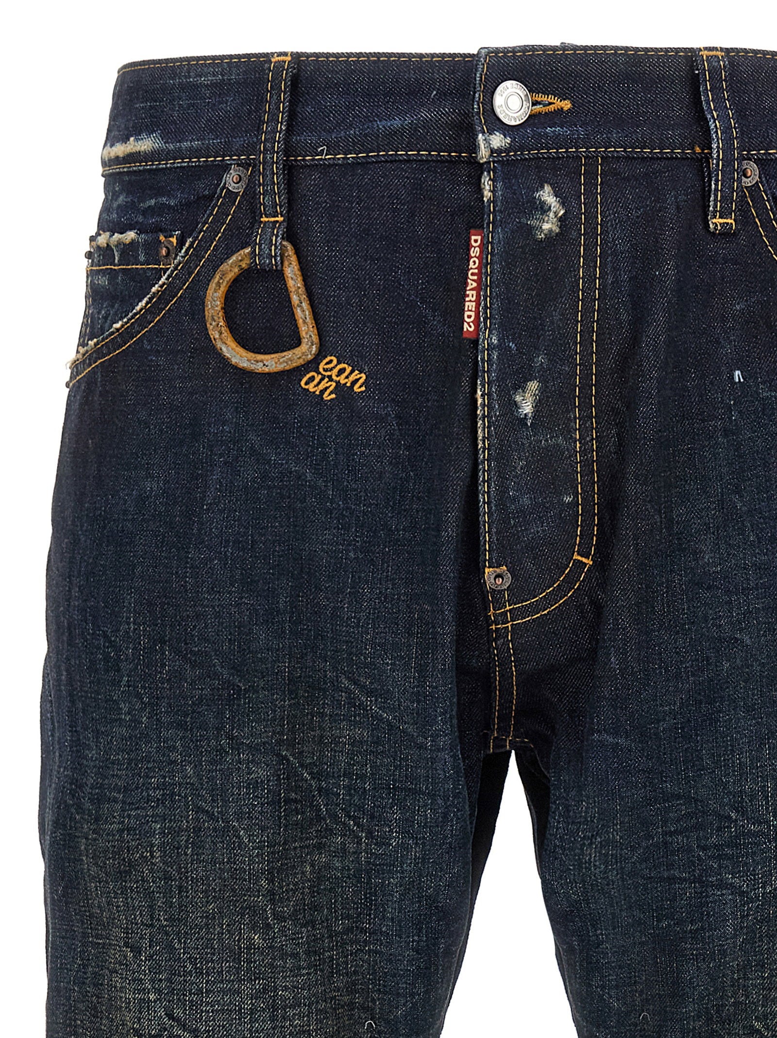 Dsquared2 Cool Guy Katoenen Slim Fit Washed Jeans Donkerblauw Jeans Dsquared2