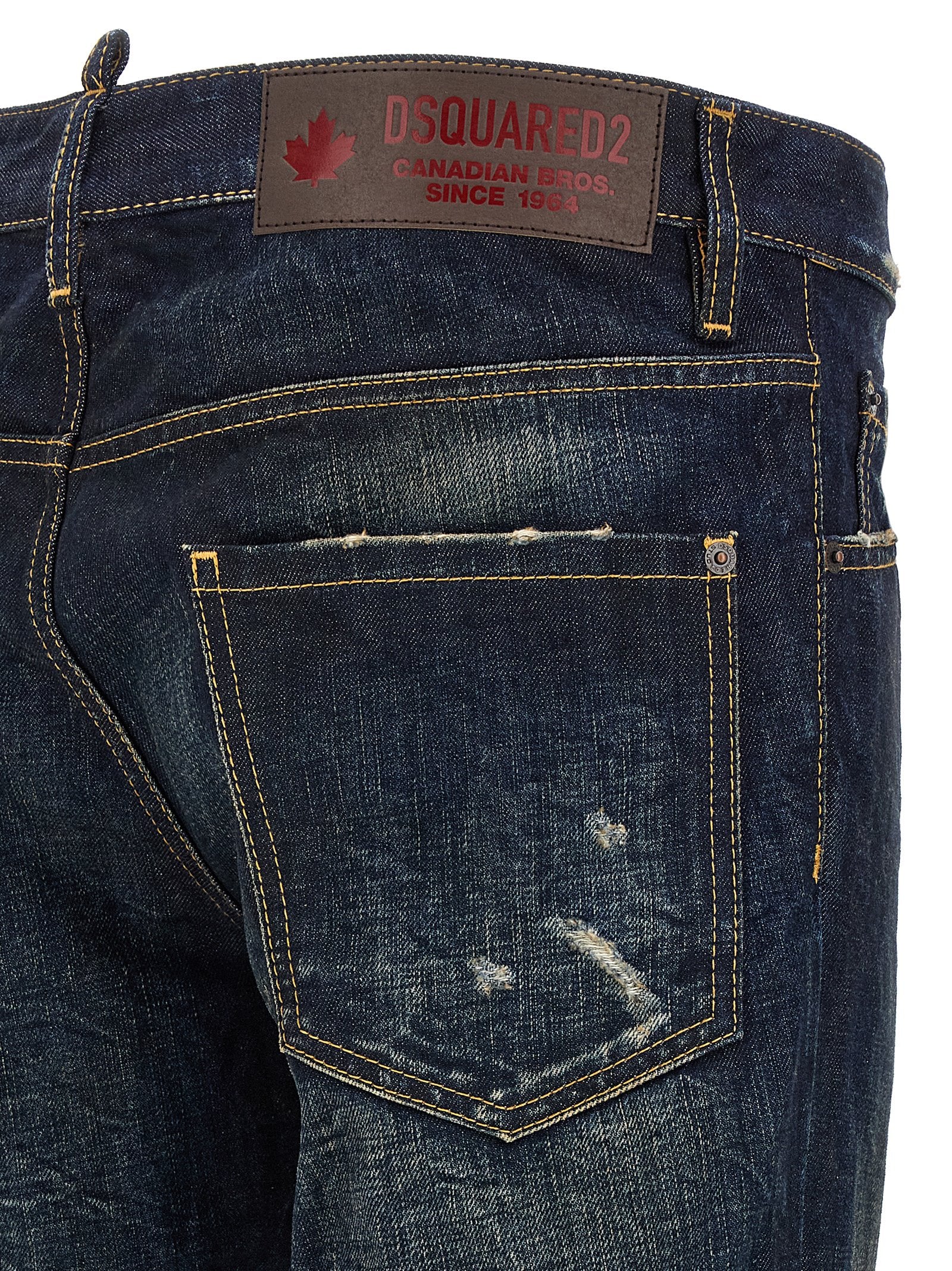 Dsquared2 Cool Guy Katoenen Slim Fit Washed Jeans Donkerblauw Jeans Dsquared2