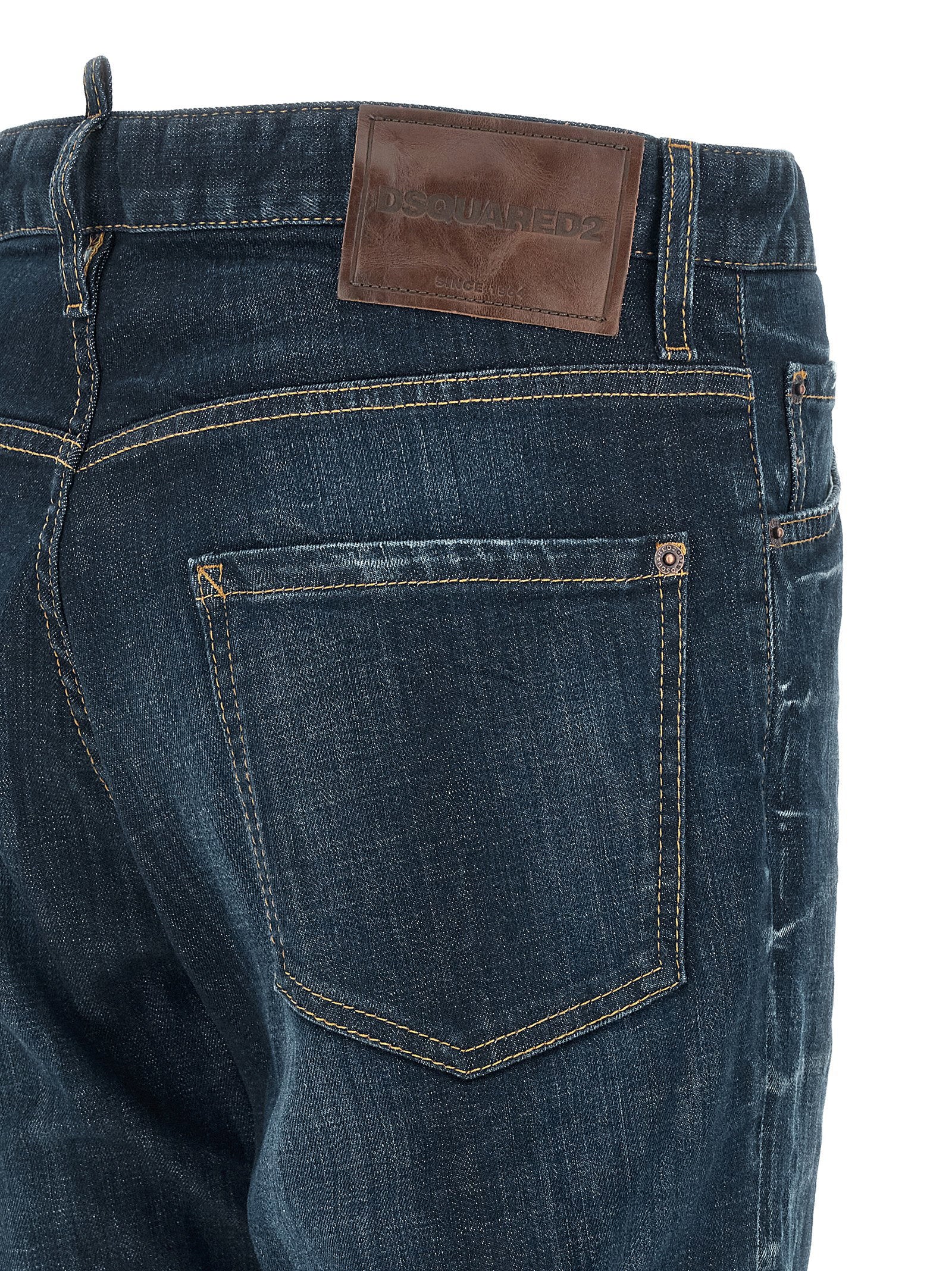 Dsquared2 Teddy Dark Wash Slim Fit Stretch Jeans Donkerblauw Jeans Dsquared2