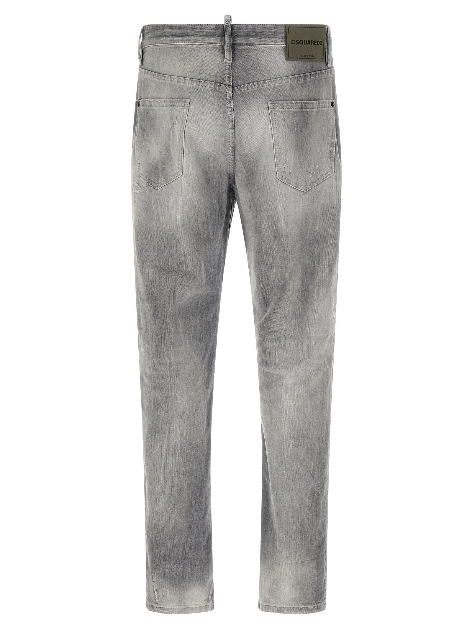 Dsquared2 642 jeans grijs - detail contrasterende stiksels