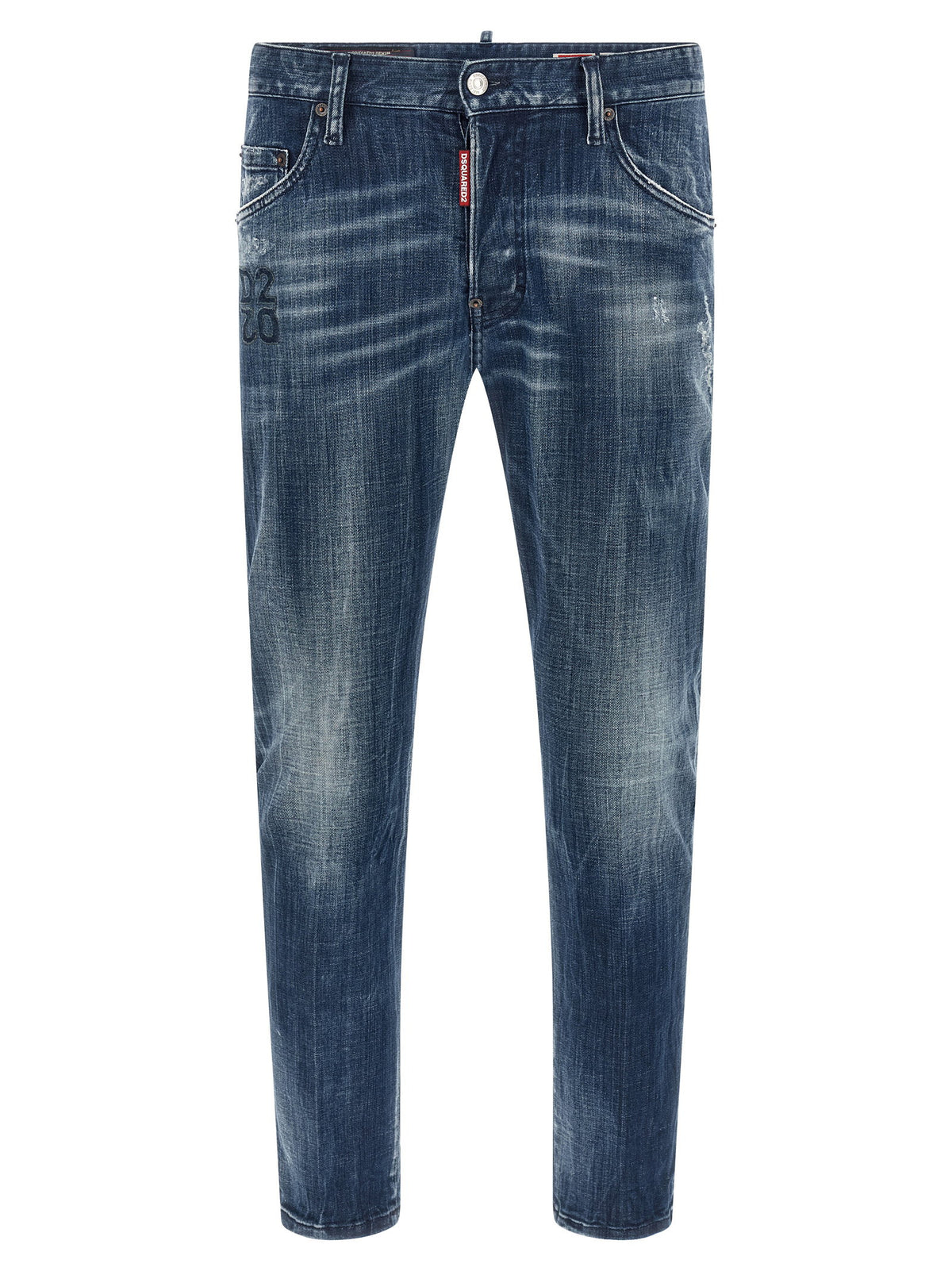 Dsquared2 Skater Jeans met Gewassen Effect Donkerblauw